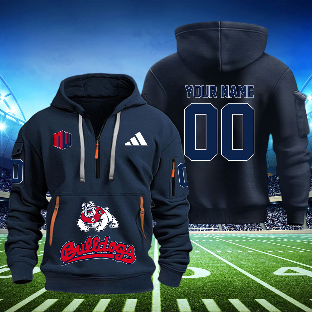 Fresno State Bulldogs Football Quarter Zip Hoodie