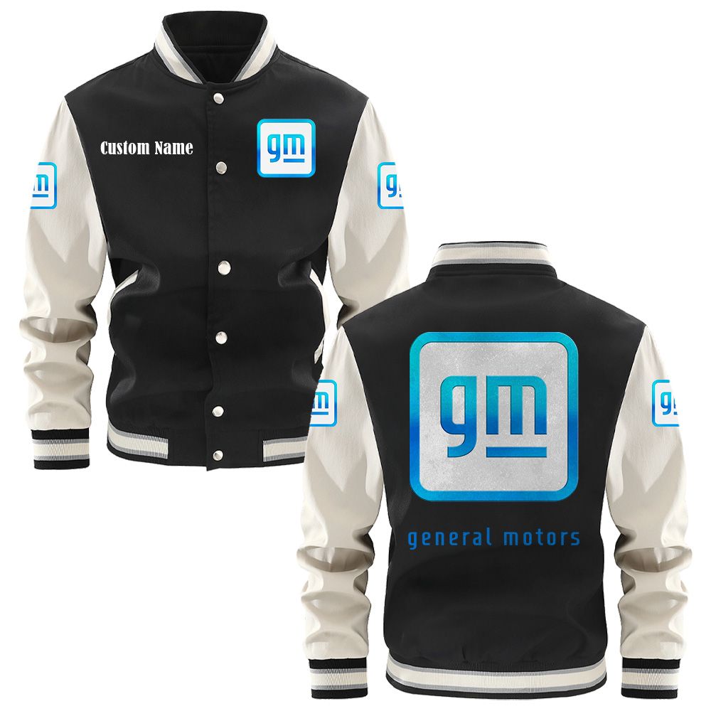 General Motors Varsity Jacket, Baseball jacket, Letterman Jacket Customize Name, Multicolor