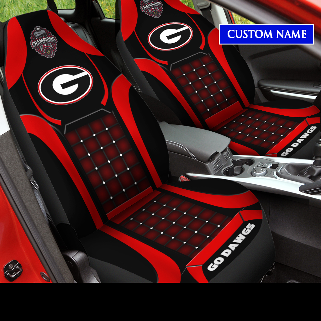Georgia Bulldogs College Football National Champions 2022 CUSTOM NAME Car Seat Cover V11