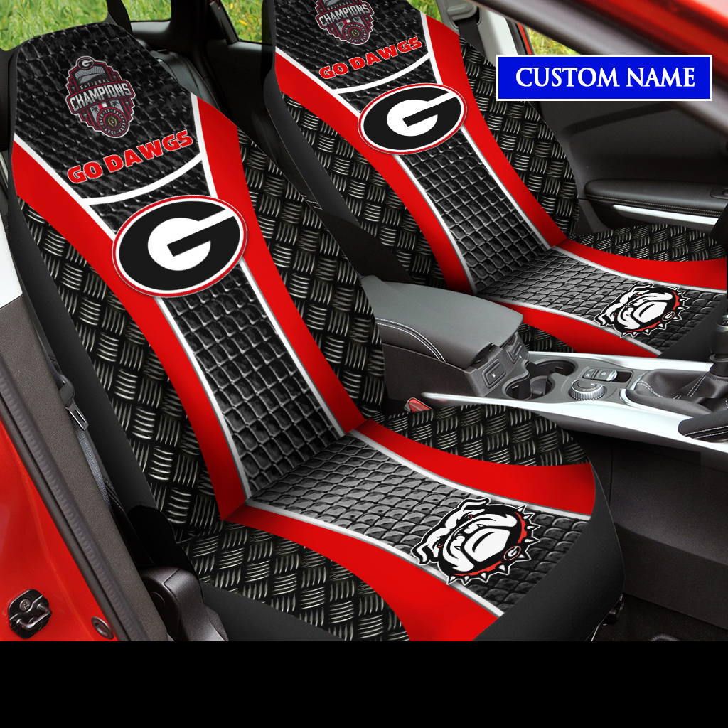 Georgia Bulldogs College Football National Champions 2022 CUSTOM NAME Car Seat Cover V8
