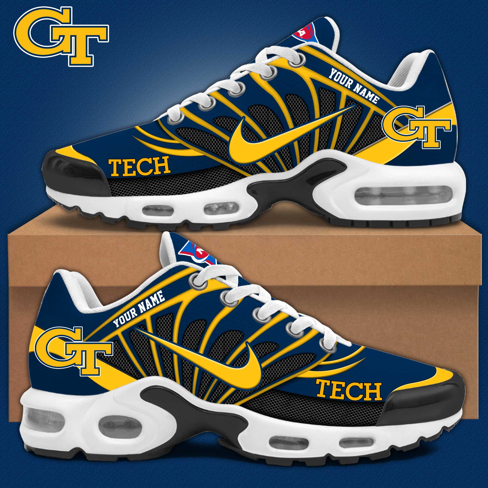 Georgia Tech Football Personalized Air Max Plus Sneakers
