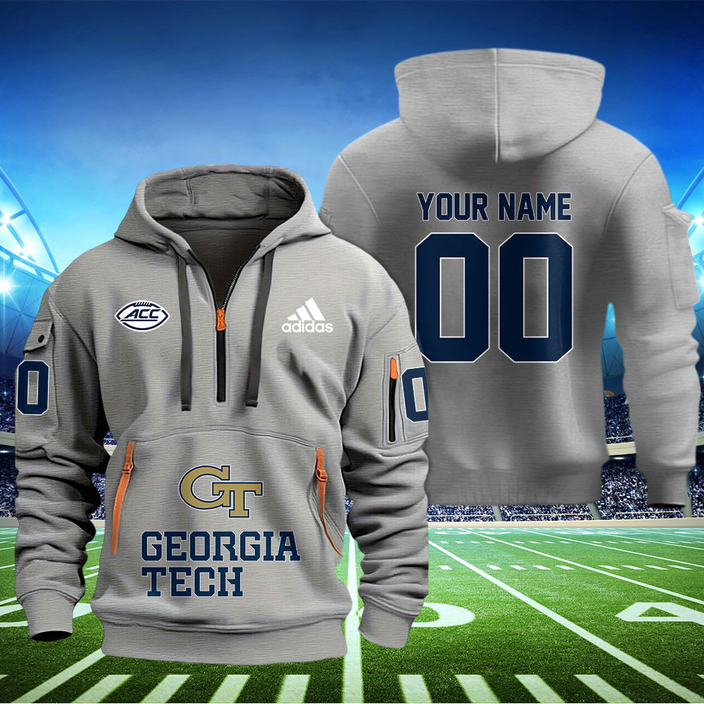 Georgia Tech Yellow Jackets Football Quarter Zip Hoodie
