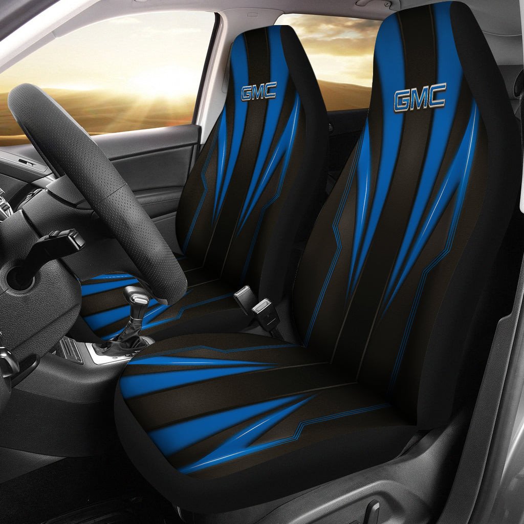 GMC Blue Logo Car Seat Covers Metal Abstract Ph220913-015