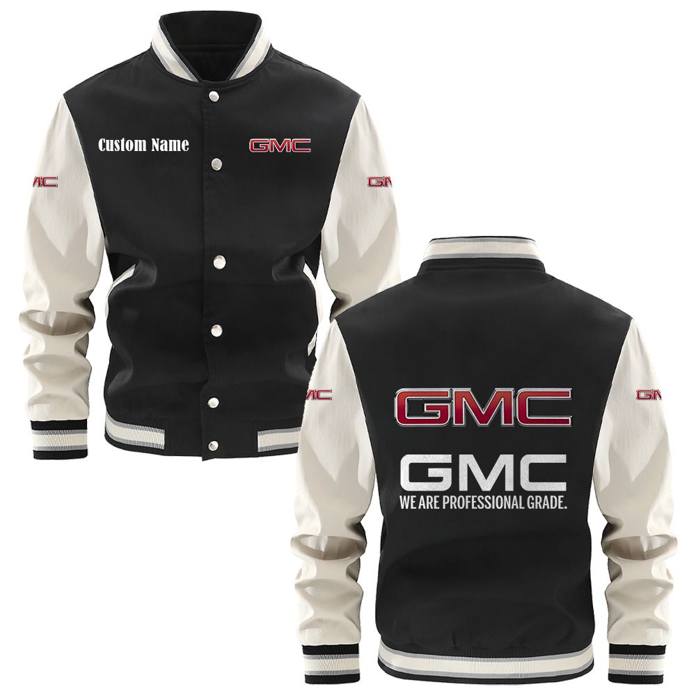 GMC Varsity Jacket, Baseball jacket, Letterman Jacket Customize Name, Multicolor