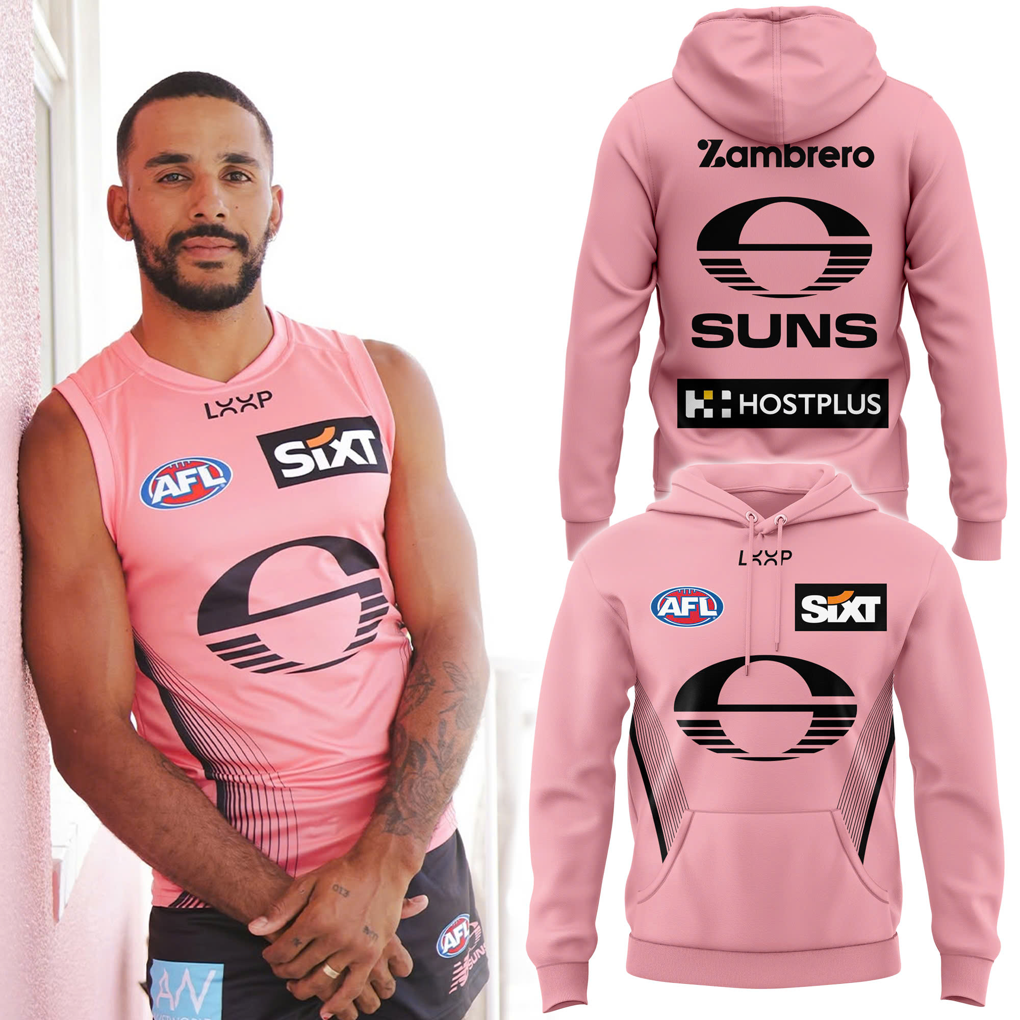 Gold Coast Suns Pink Hoodie