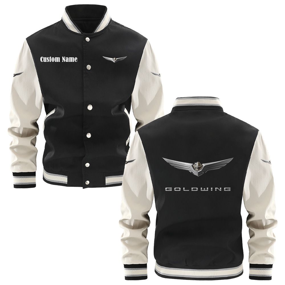 Goldwing Varsity Jacket, Baseball jacket, Letterman Jacket Customize Name, Multicolor