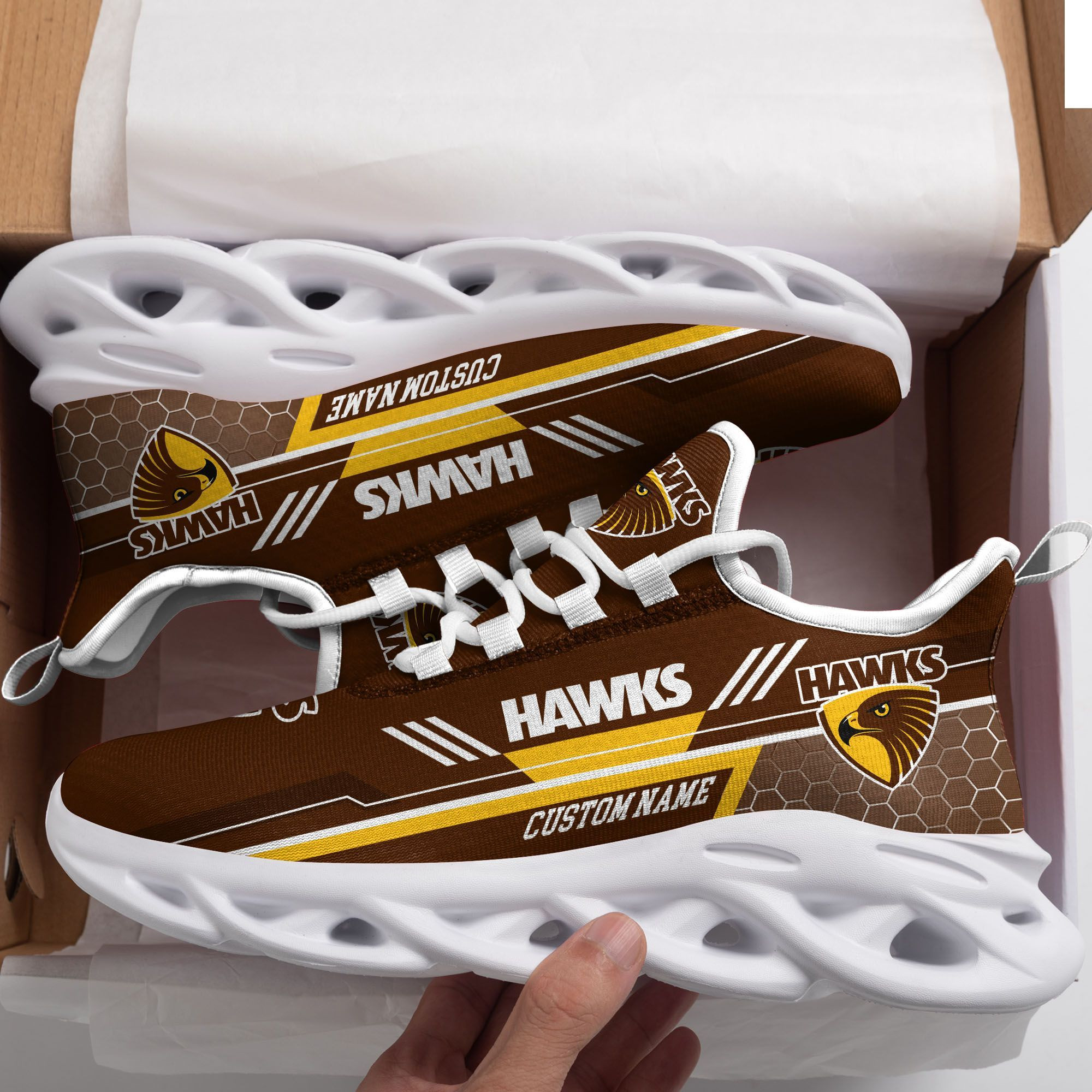 Hawthorn Hawks Custom Personalized Max Soul Sneakers Shoes