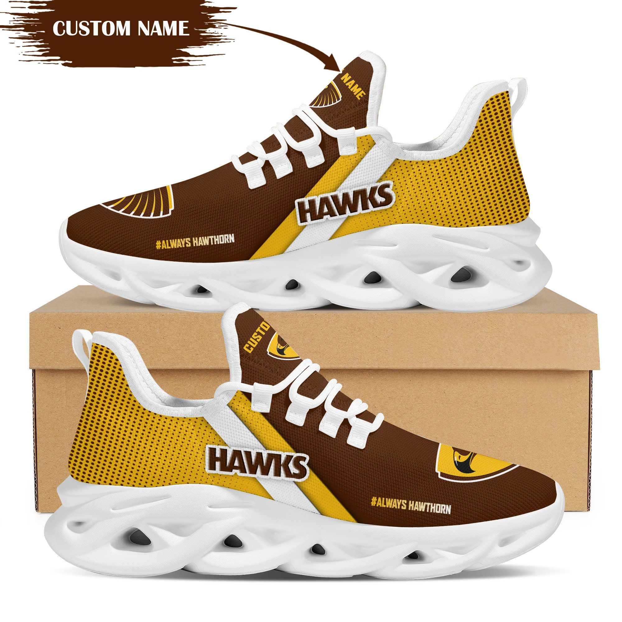 Hawthorn Hawks Custom Personalized Max Soul Sneakers Shoes