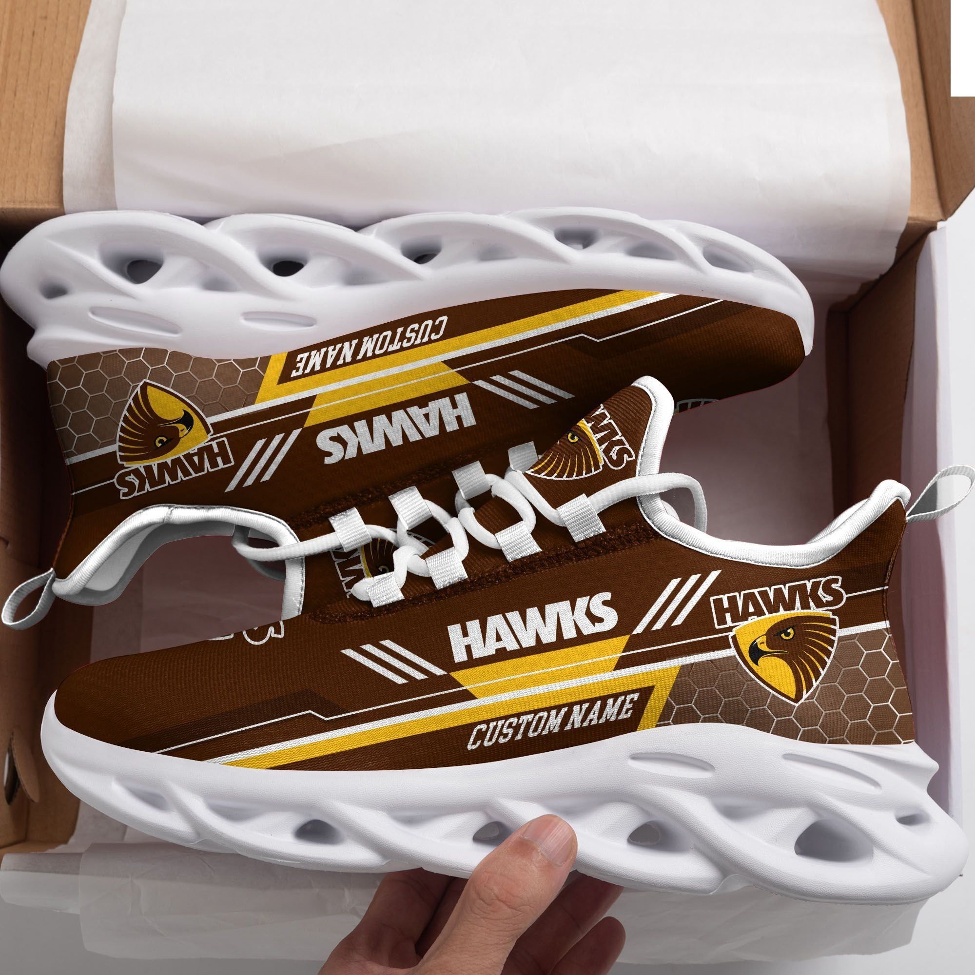 Hawthorn Hawks Custom Personalized Max Soul Sneakers Shoes