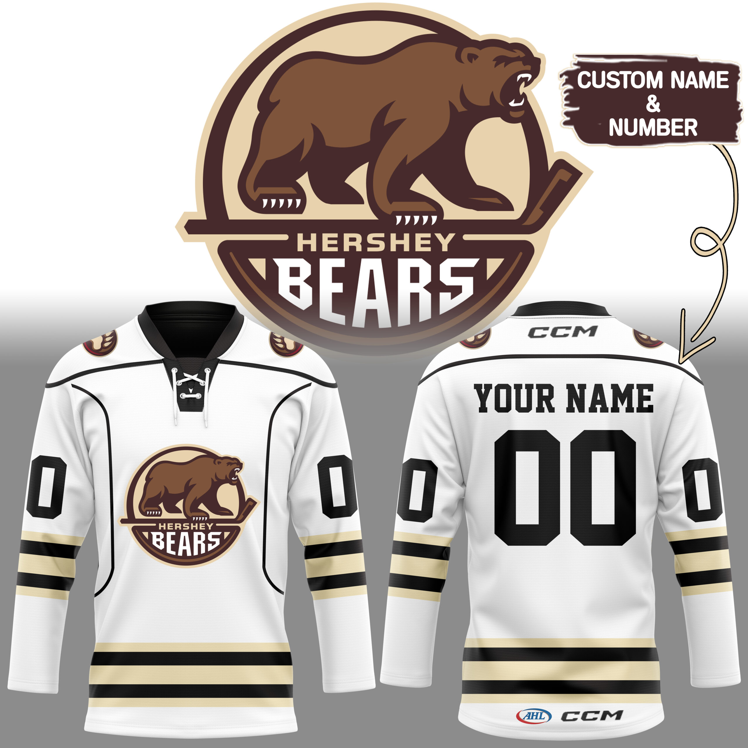 Hershey Bears New Hockey Jersey Custom Name And Number