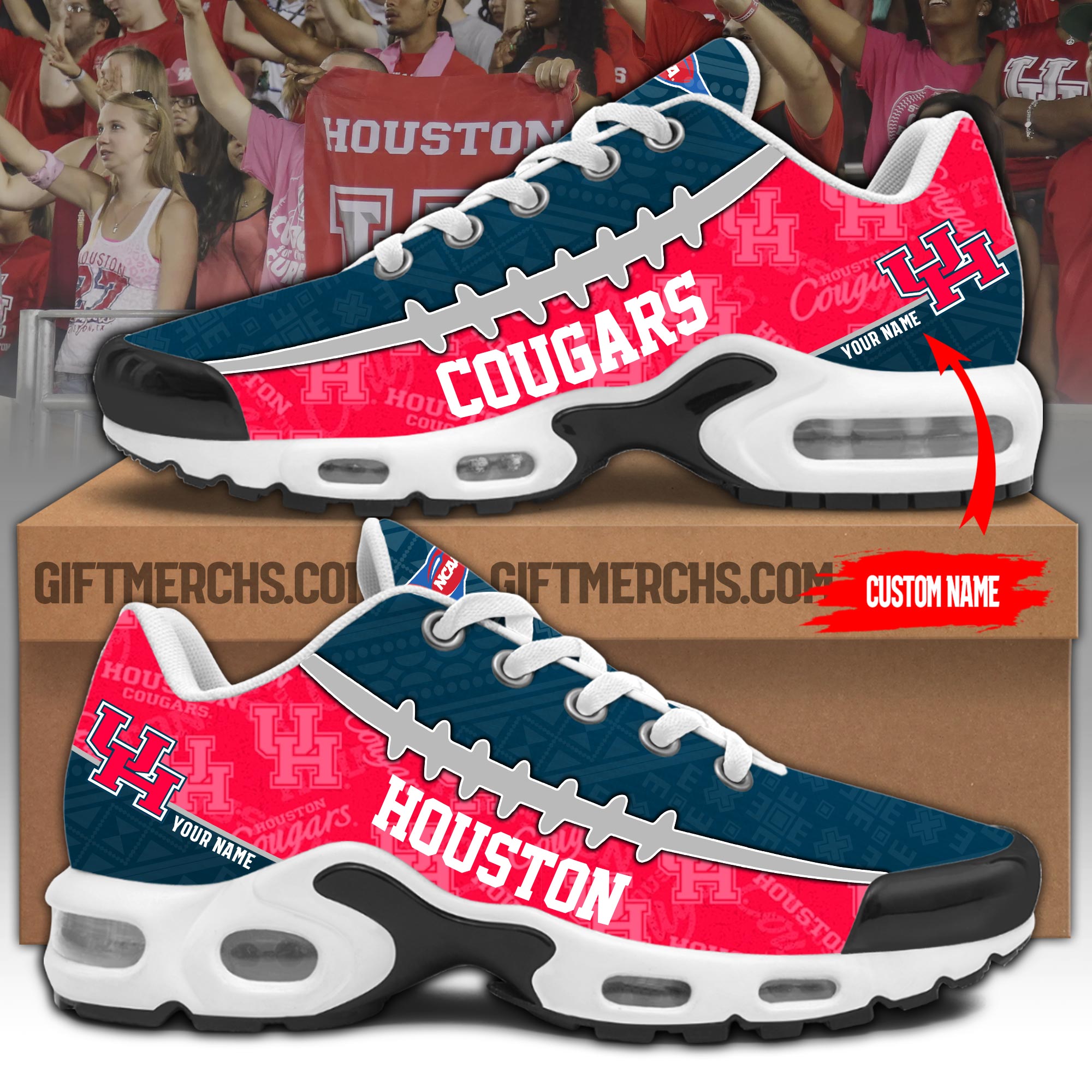 Houston Cougars Personalized Shoes