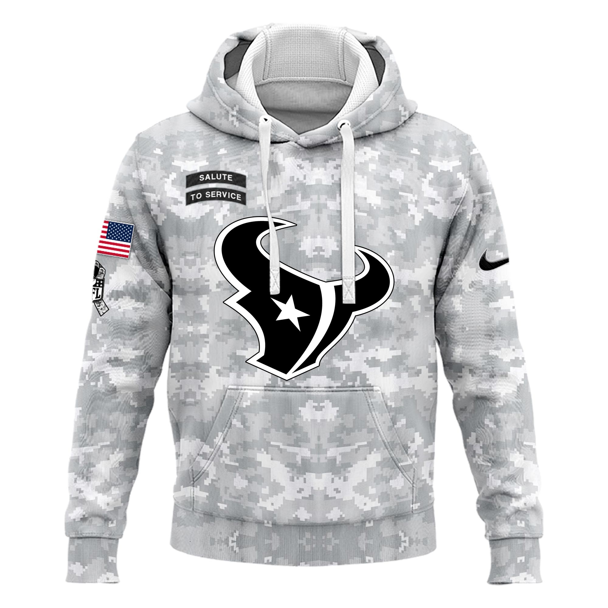 Houston Texans Arctic Camo Salute to Service Club Hoodie 2024