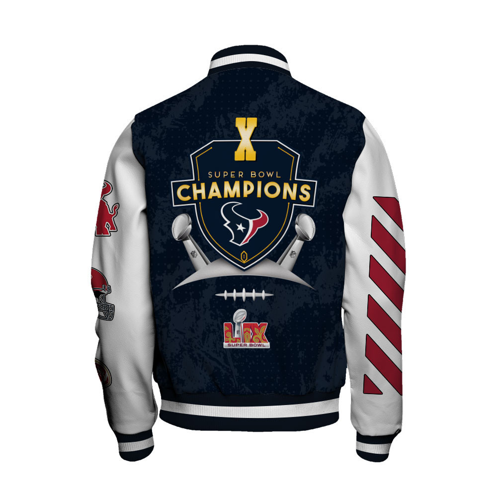 Houston Texans X Super Bowl LIX Champions Winning Spirit Varsity Jacket