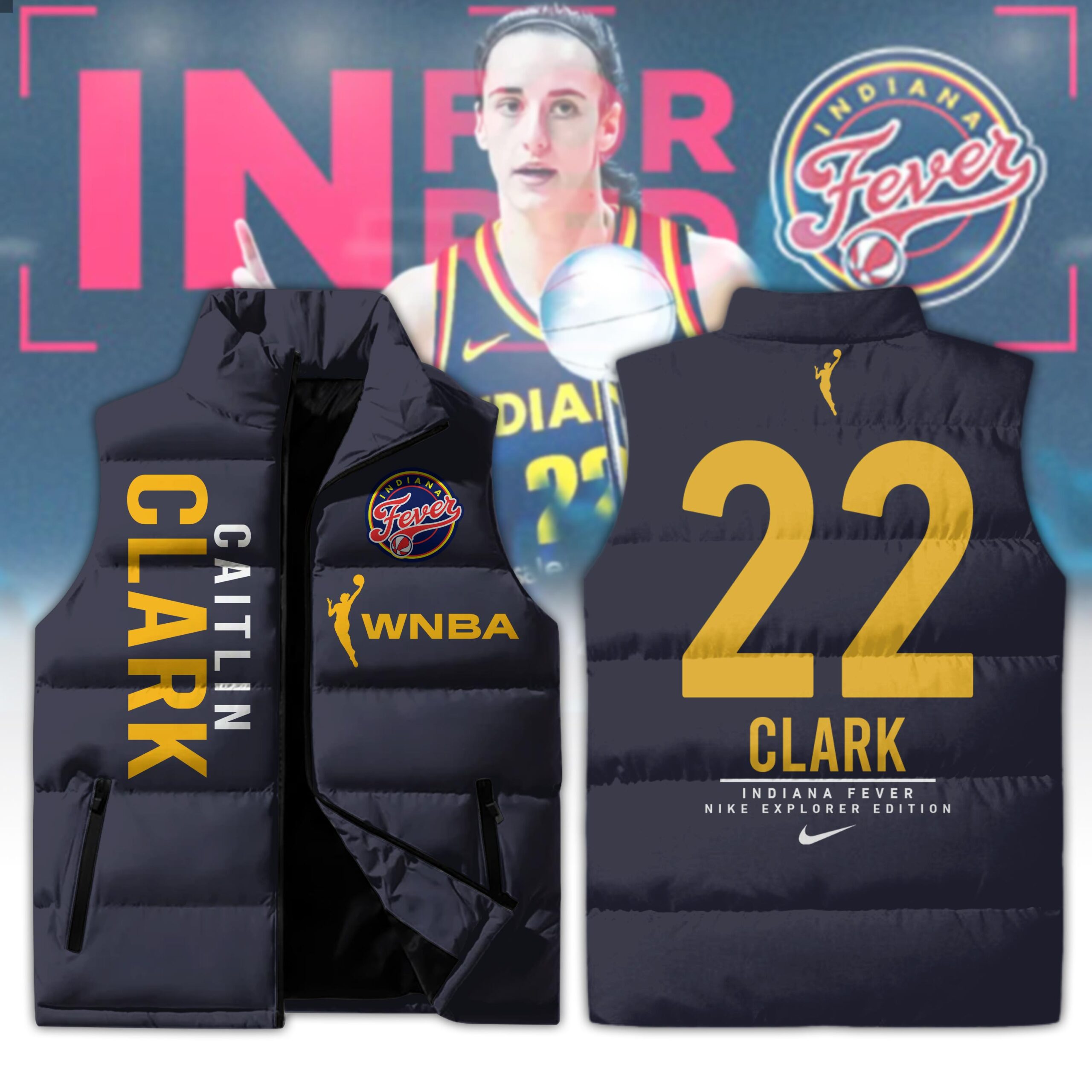 Indiana Fever Caitlin Clark  3D Cotton Vest  Unisex LIMITED
