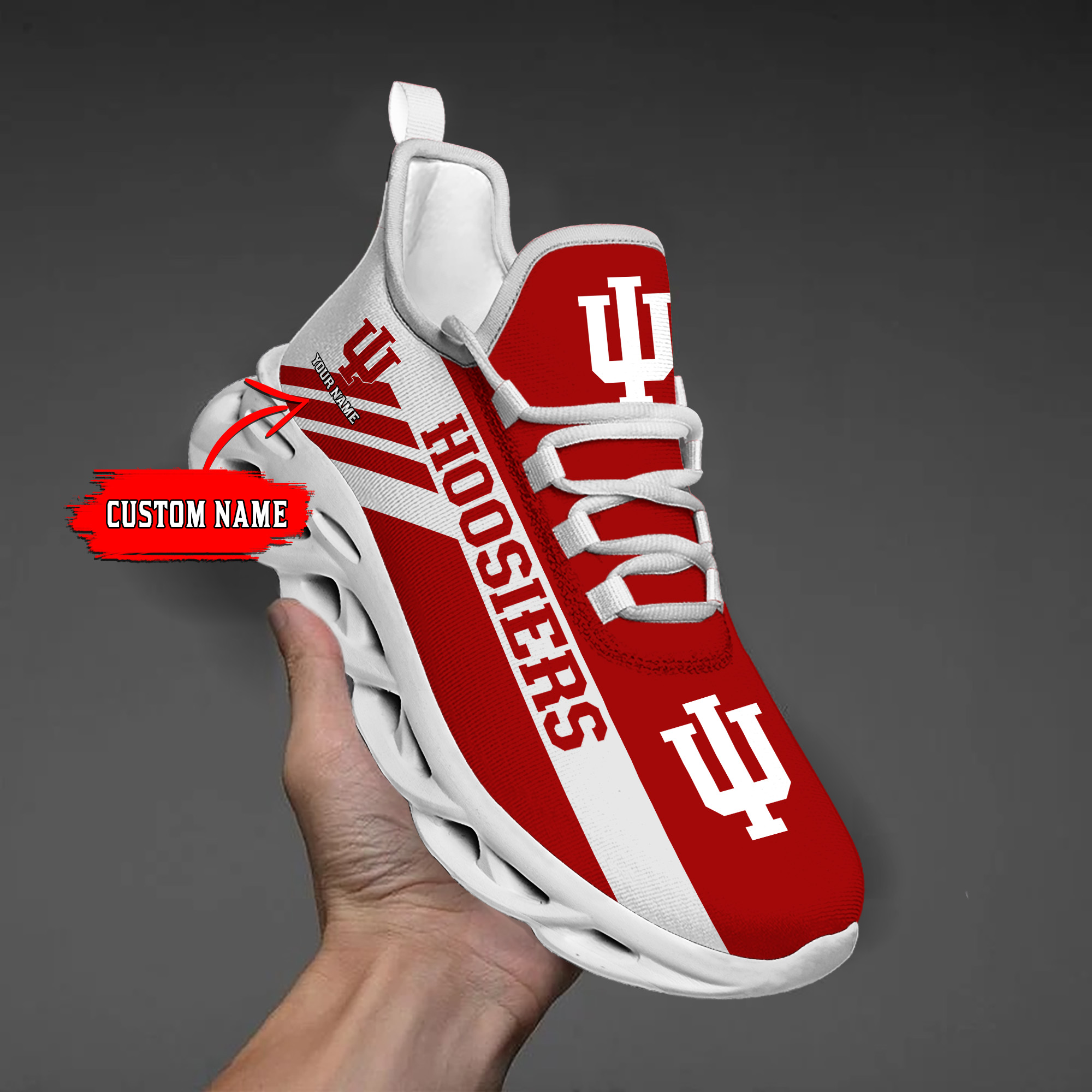 Indiana Hoosiers Custom Name PERSONALIZED MAX SOUL SHOES DS004