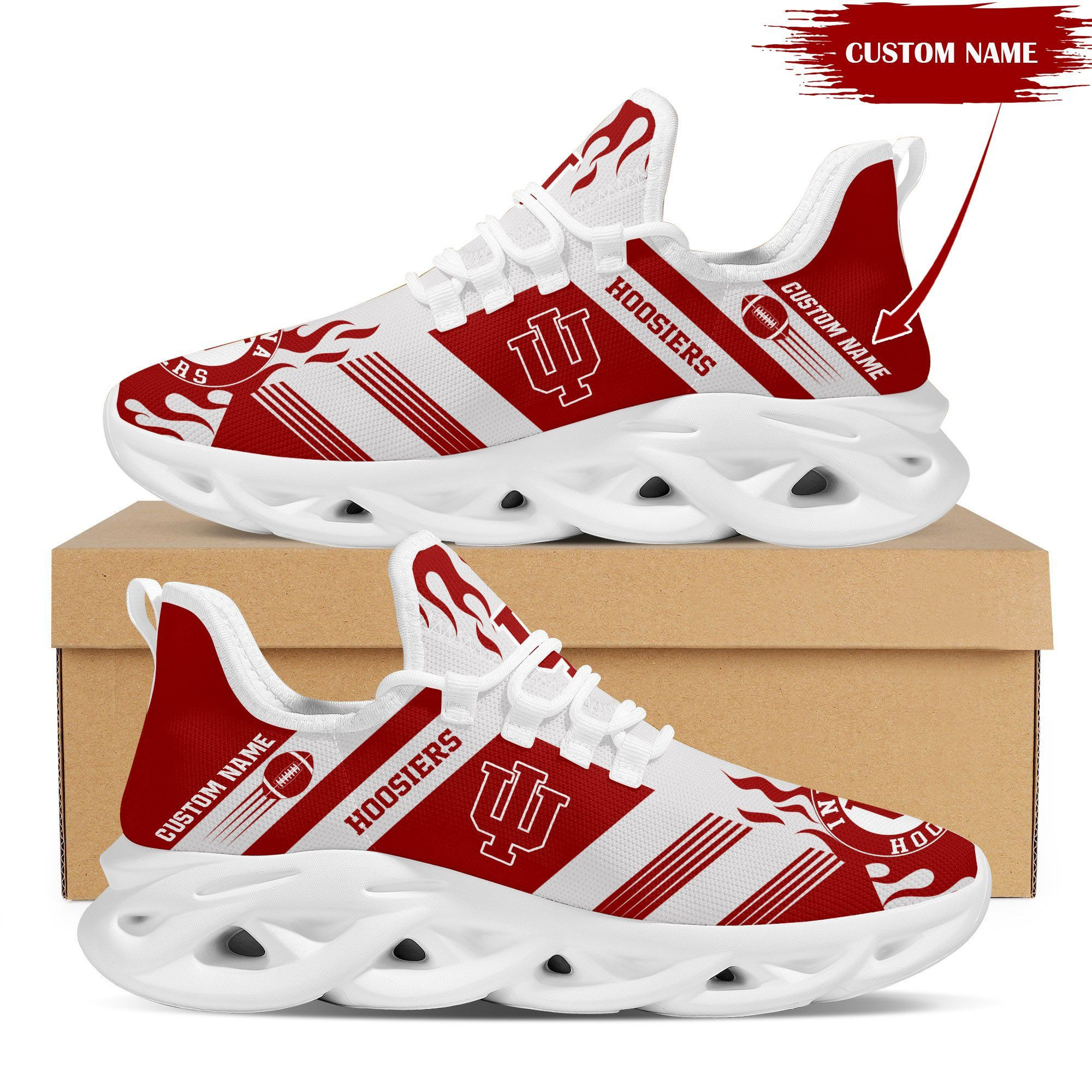 Indiana Hoosiers Custom Personalized Max Soul Sneakers Shoes Indiana University Bloomington