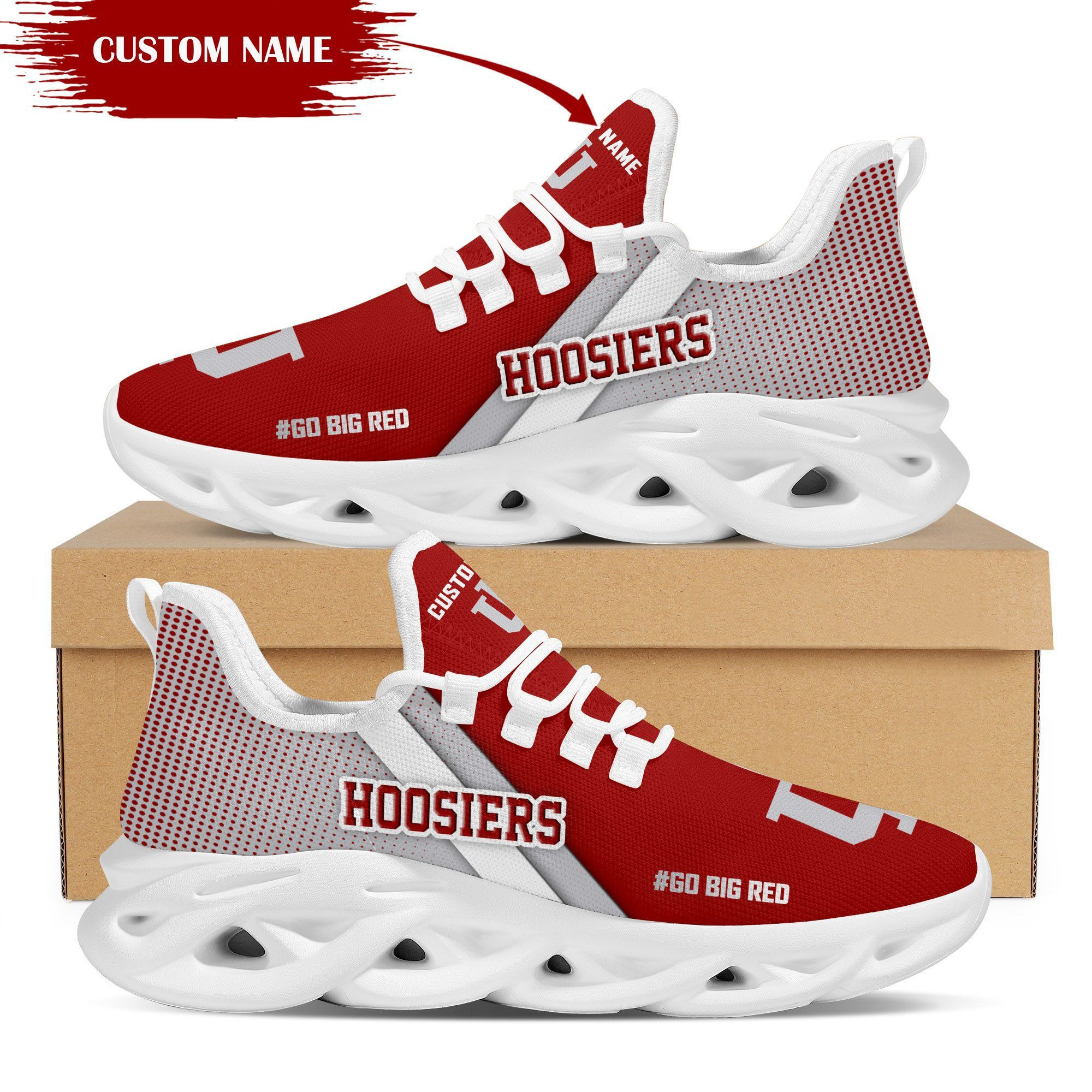 Indiana Hoosiers Custom Personalized Max Soul Sneakers Shoes Indiana University Bloomington