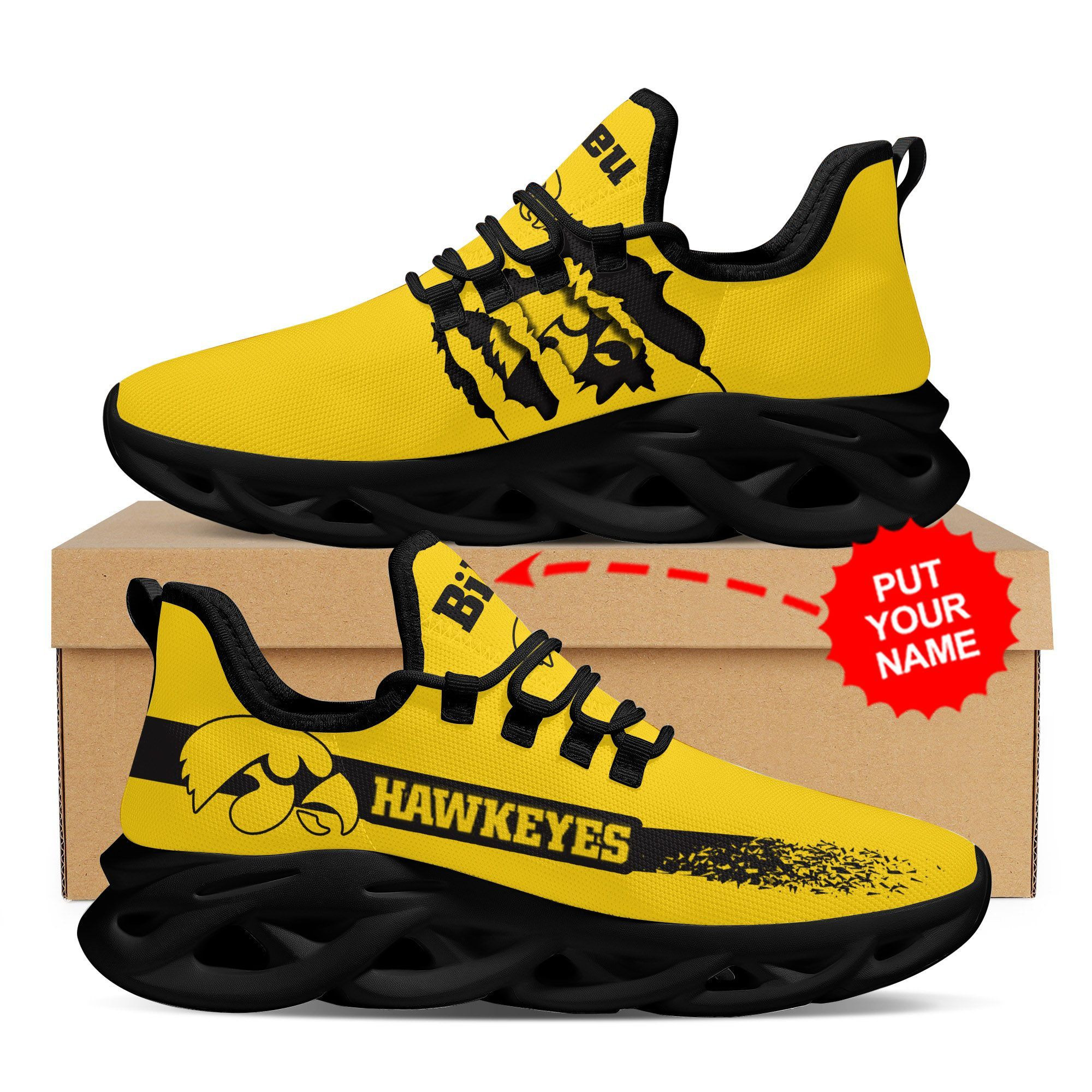 Iowa Hawkeyes Custom Personalized Max Soul Sneakers Shoes