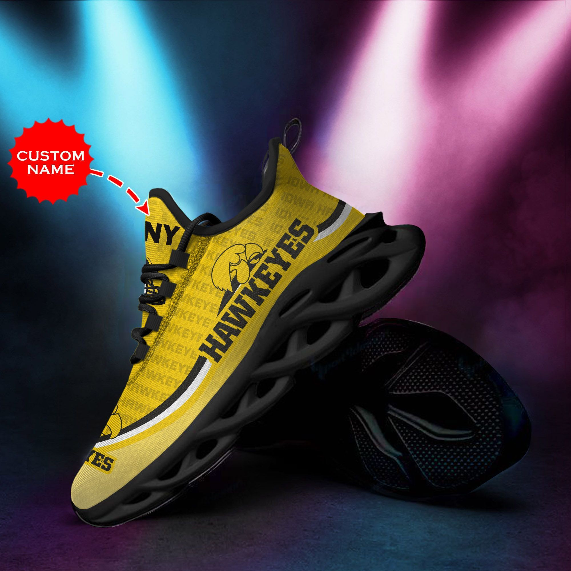 Iowa Hawkeyes Custom Personalized Max Soul Sneakers Shoes