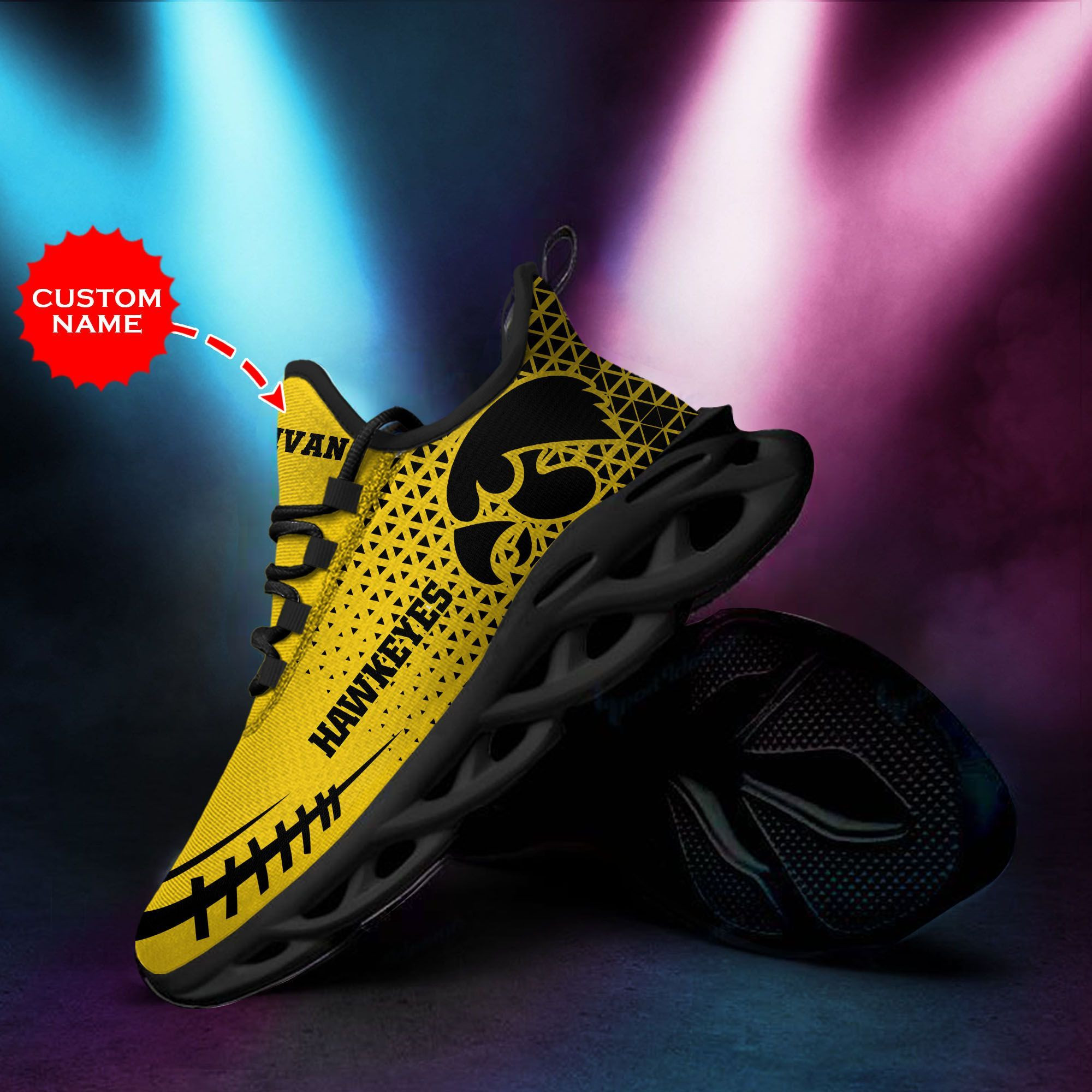Iowa Hawkeyes Custom Personalized Max Soul Sneakers Shoes