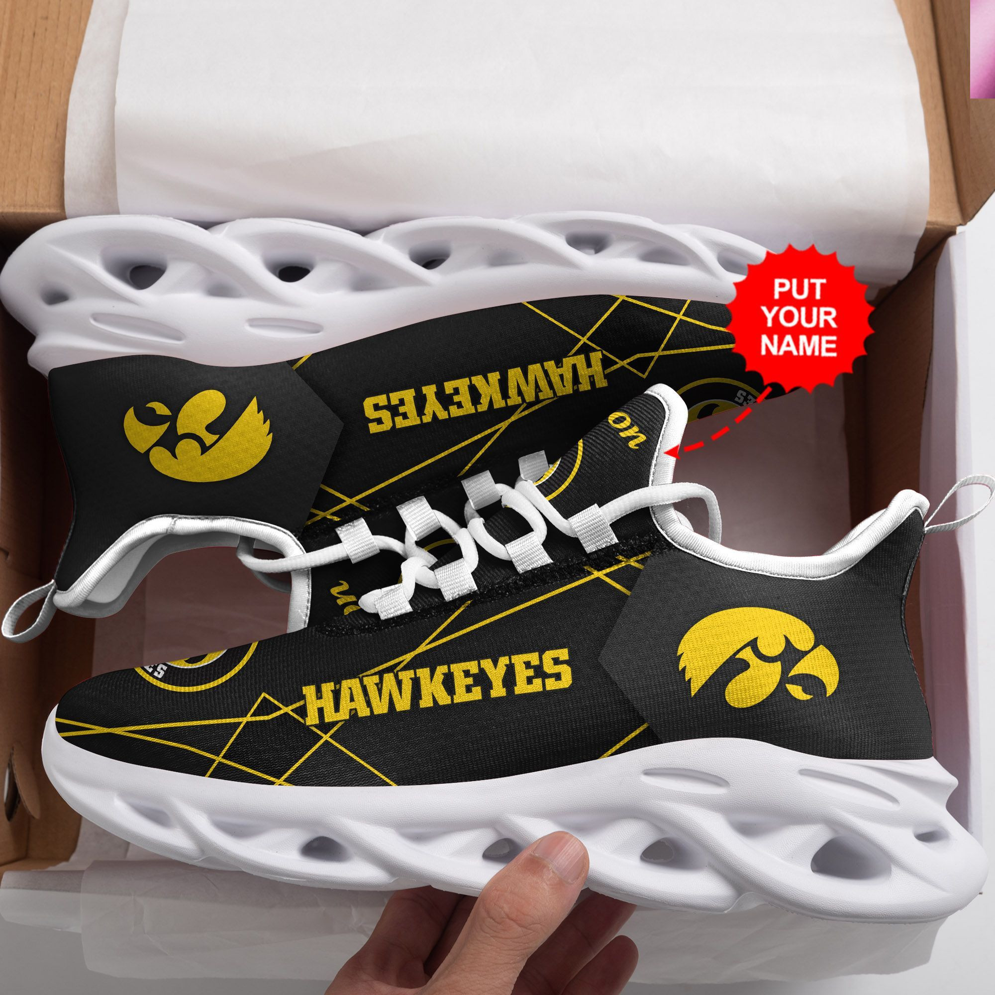 Iowa Hawkeyes Custom Personalized Max Soul Sneakers Shoes
