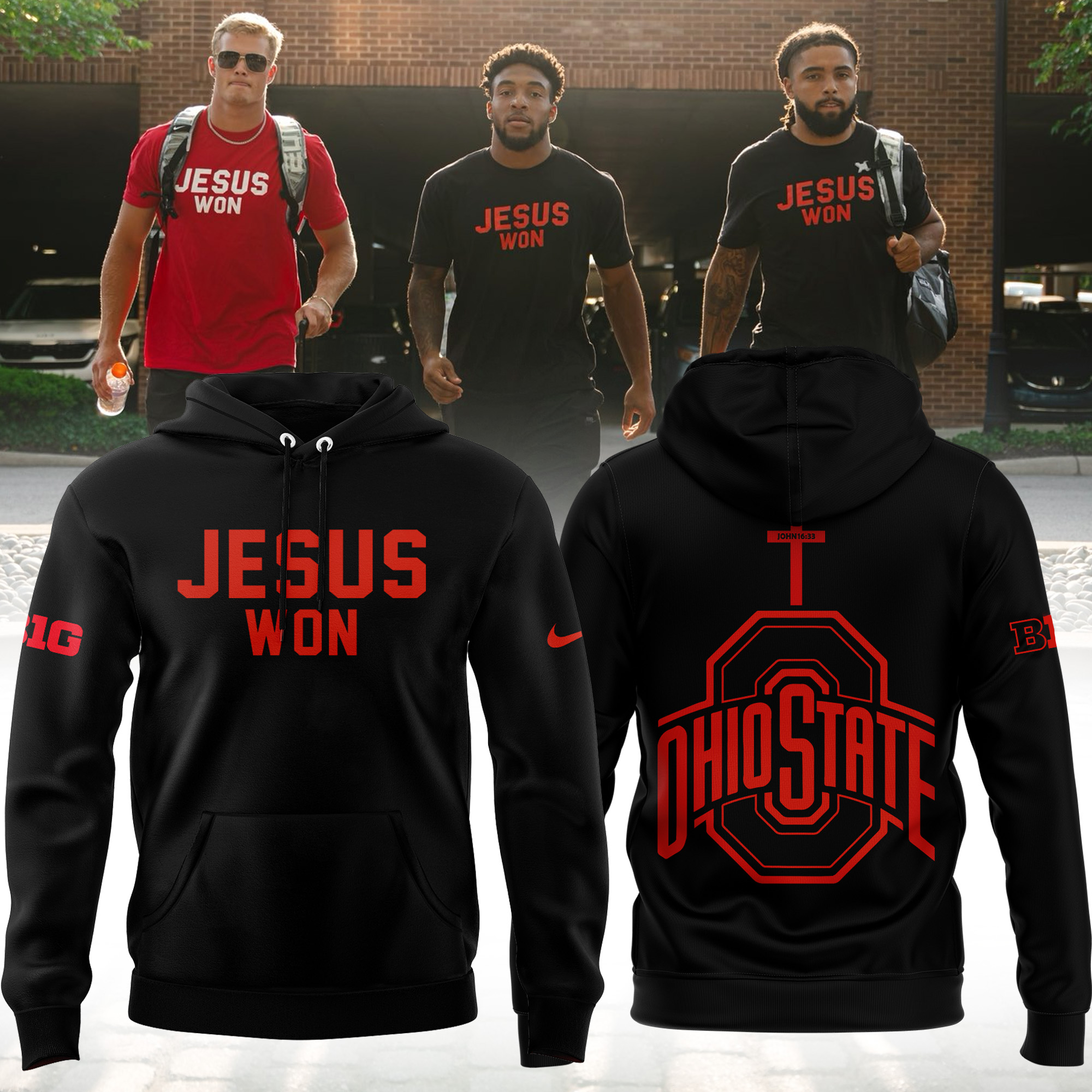 JESUS WON Black Hoodie 2024
