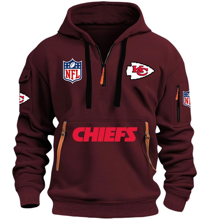 Kansas City Chiefs - HOODIE HALF ZIPPER - QTA405111346