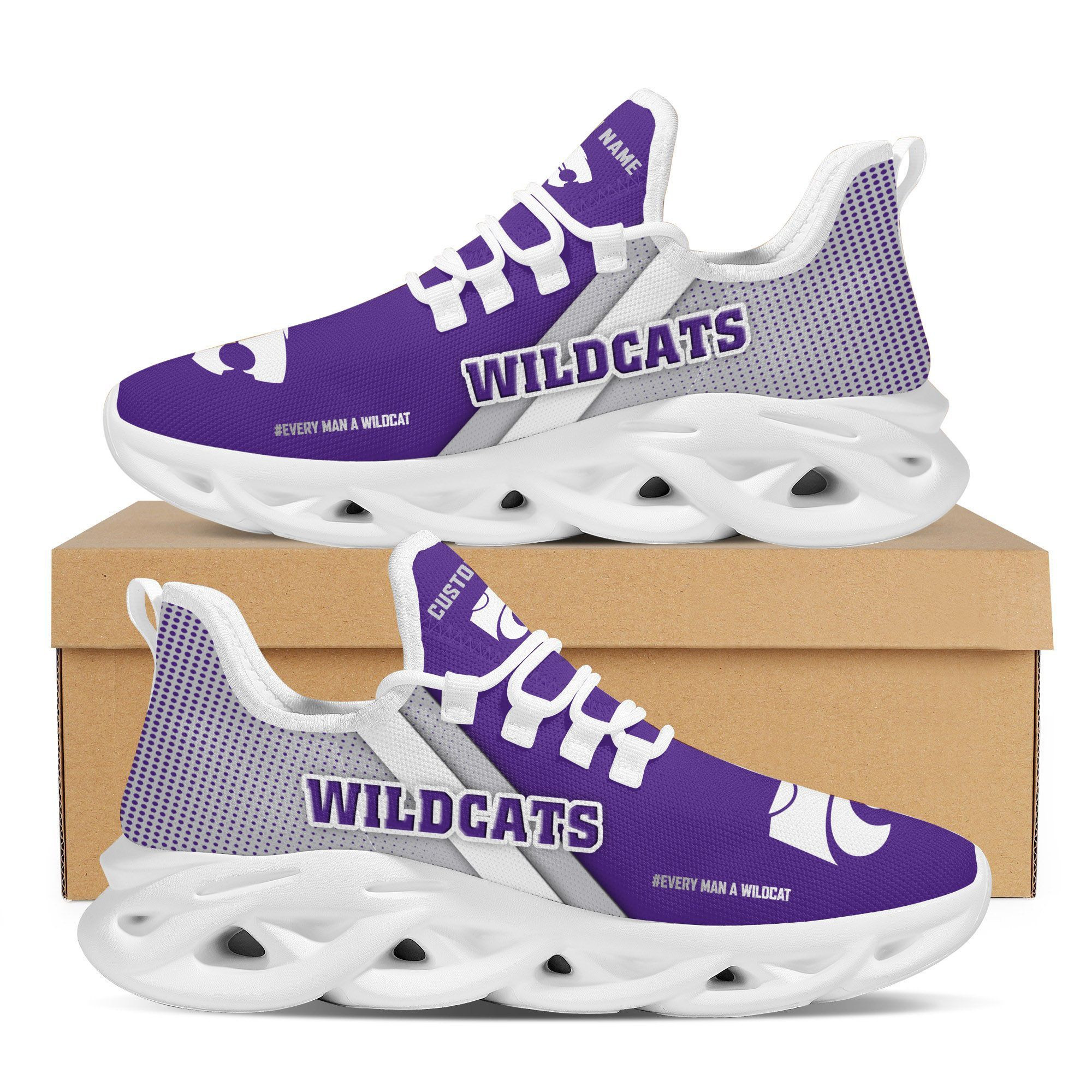 Kansas State Wildcats Custom Personalized Max Soul Sneakers Shoes Kansas State University Wildcats