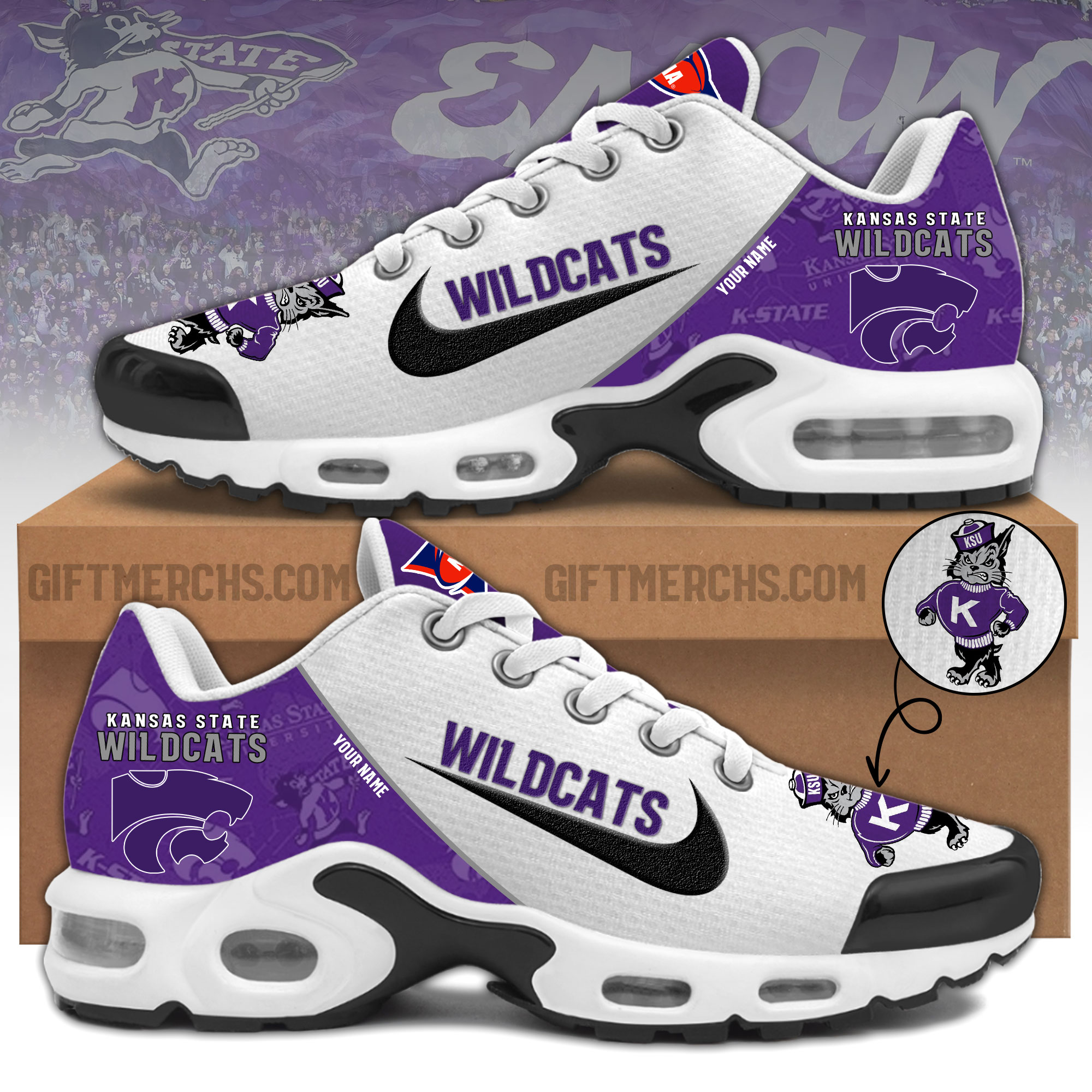 Kansas State Wildcats Personalized Shoes
