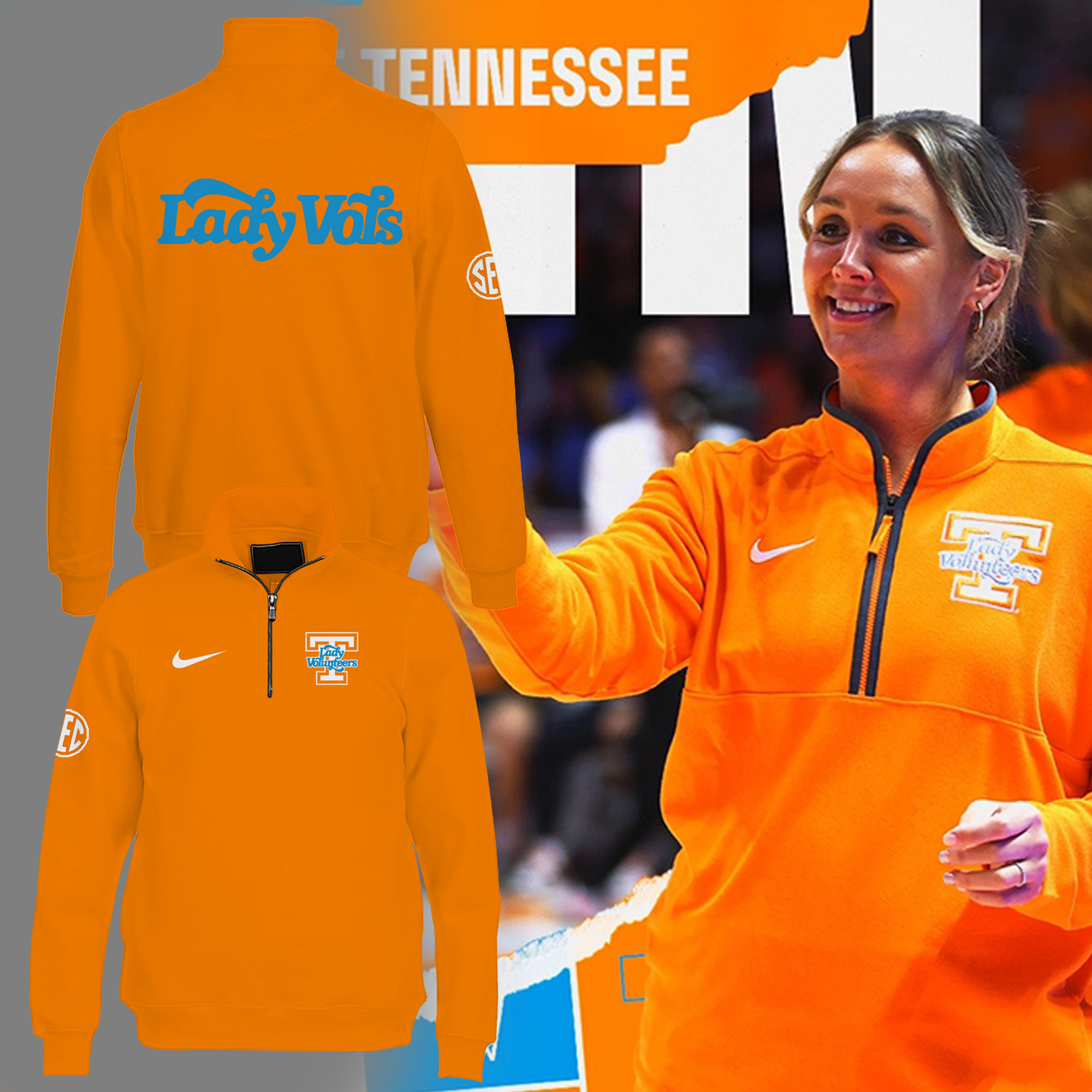 Lady Vols Basketball Zip Long Sleeve Shirt