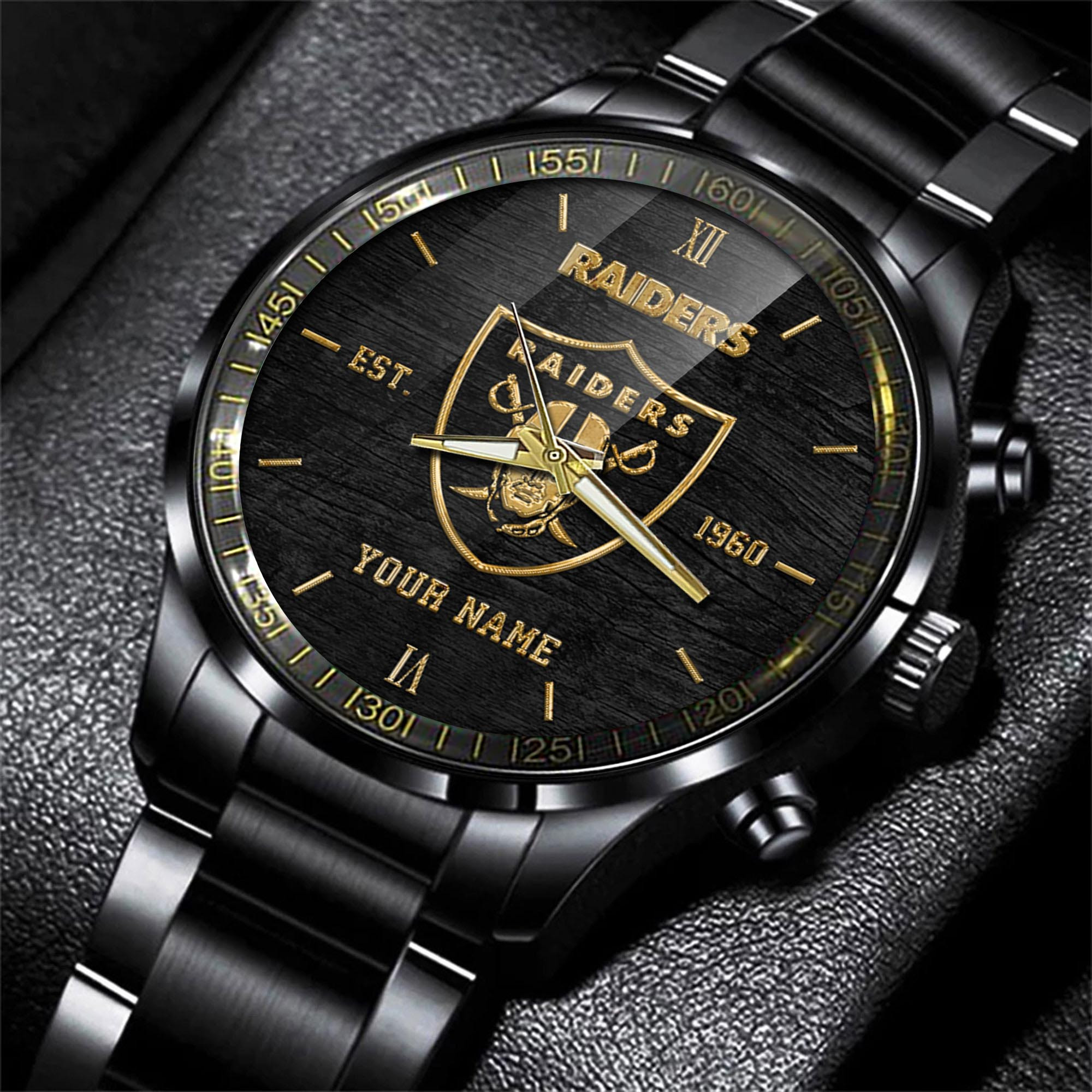 Las Vegas Raiders Black Fashion Sport Black Fashion Watch