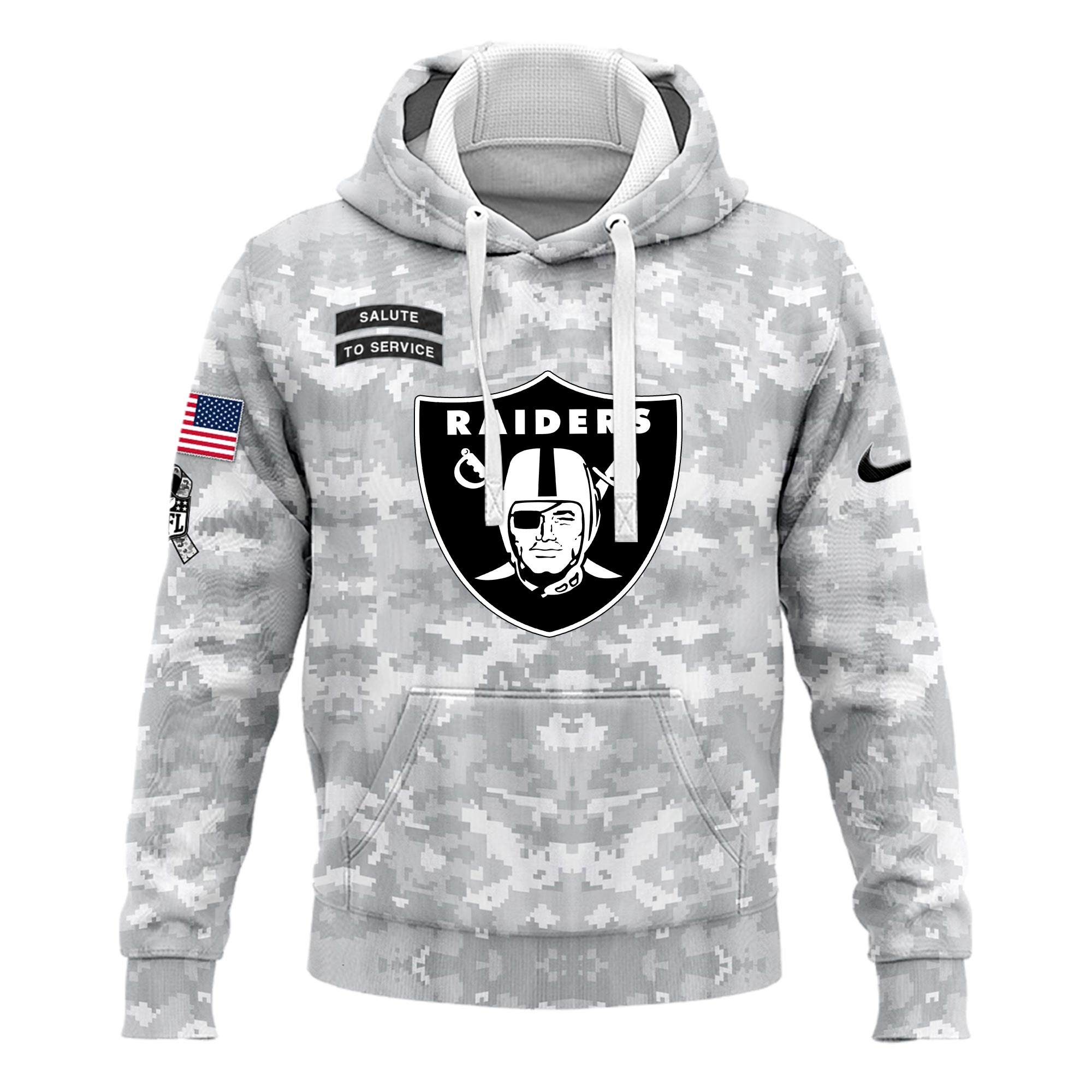 Las Vegas Raiders Salute to Service Club Camo Hoodie #3