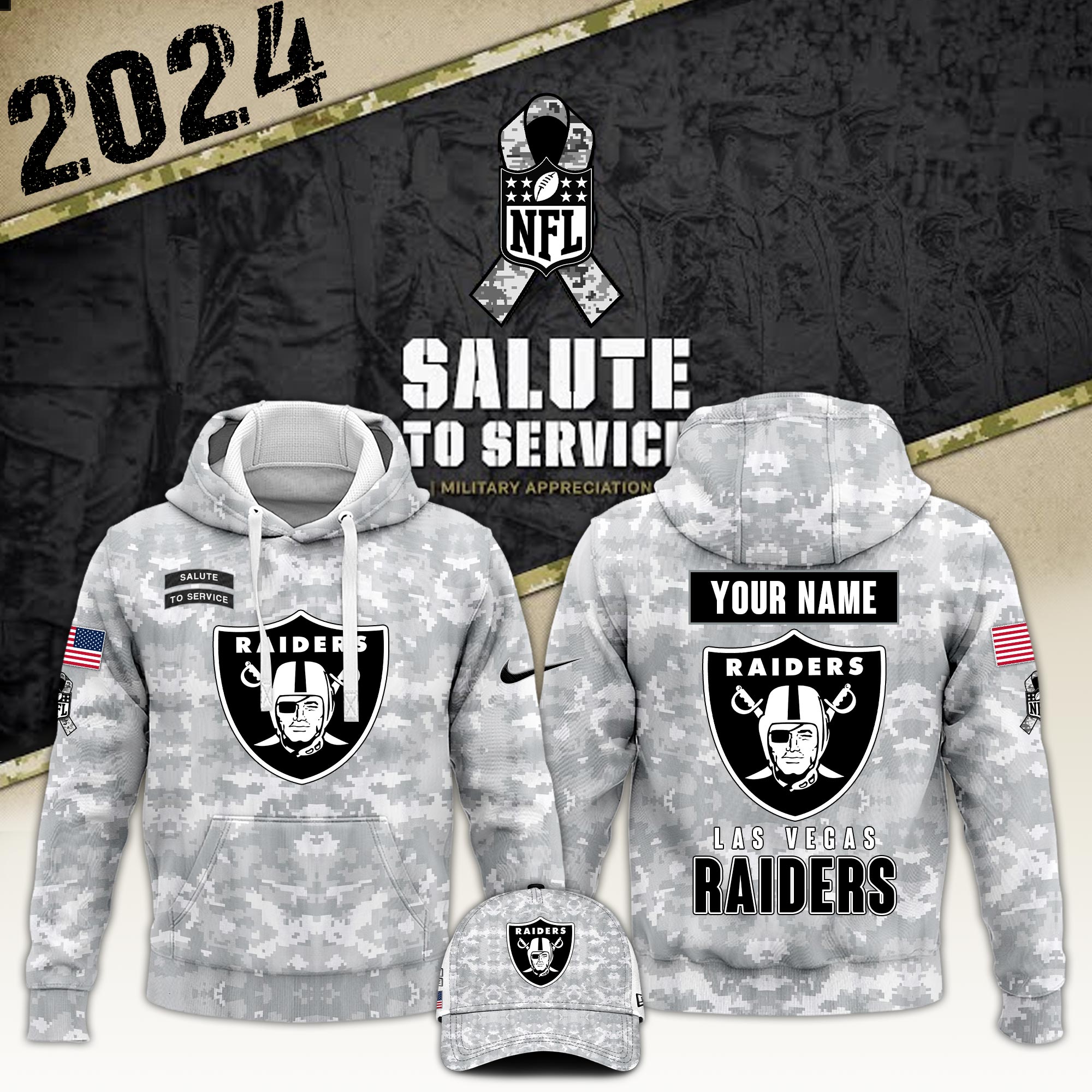 Las Vegas Raiders Veterans Day Hoodie