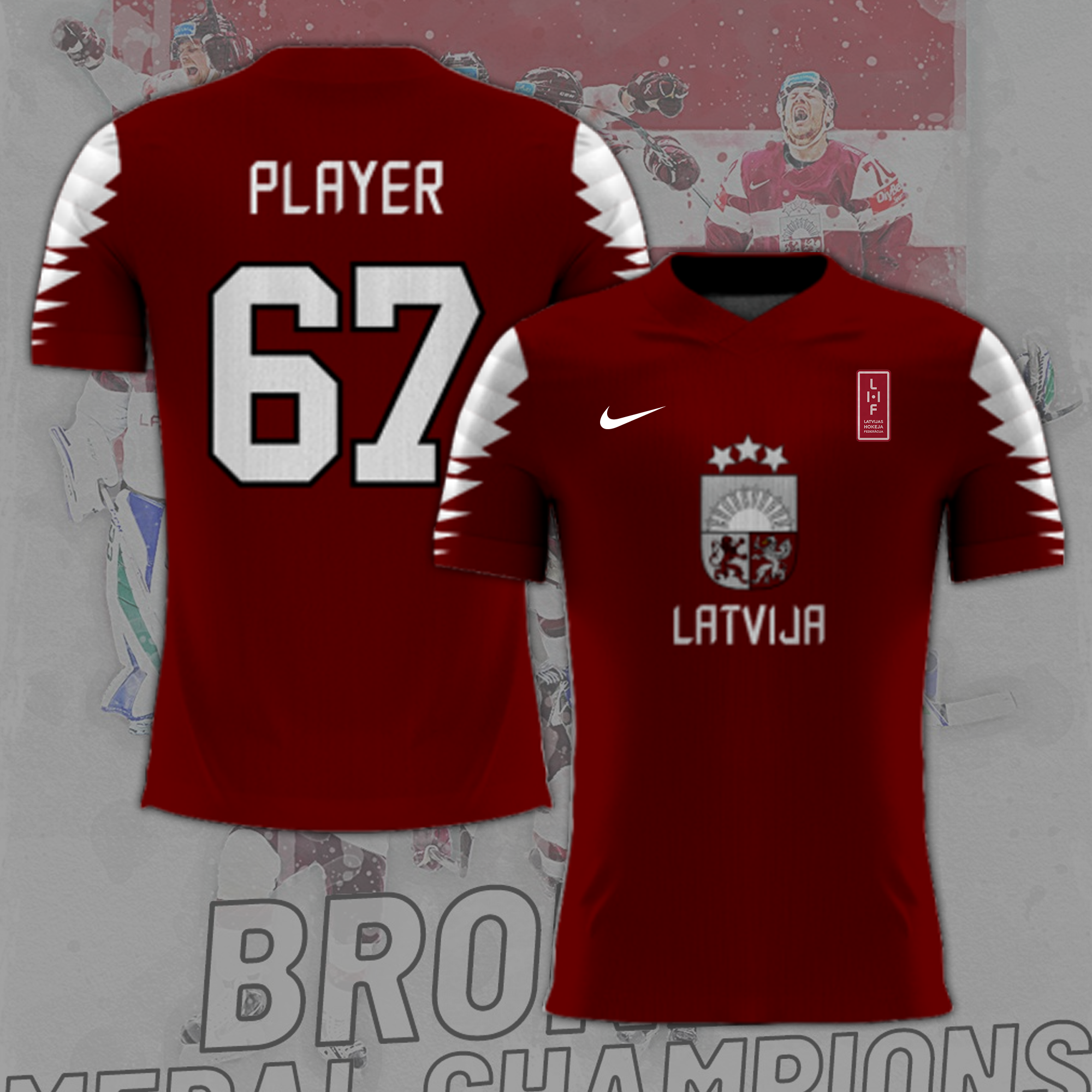 Latvian Ice Hockey 2023 IIIHF Worlds Custom Shirt