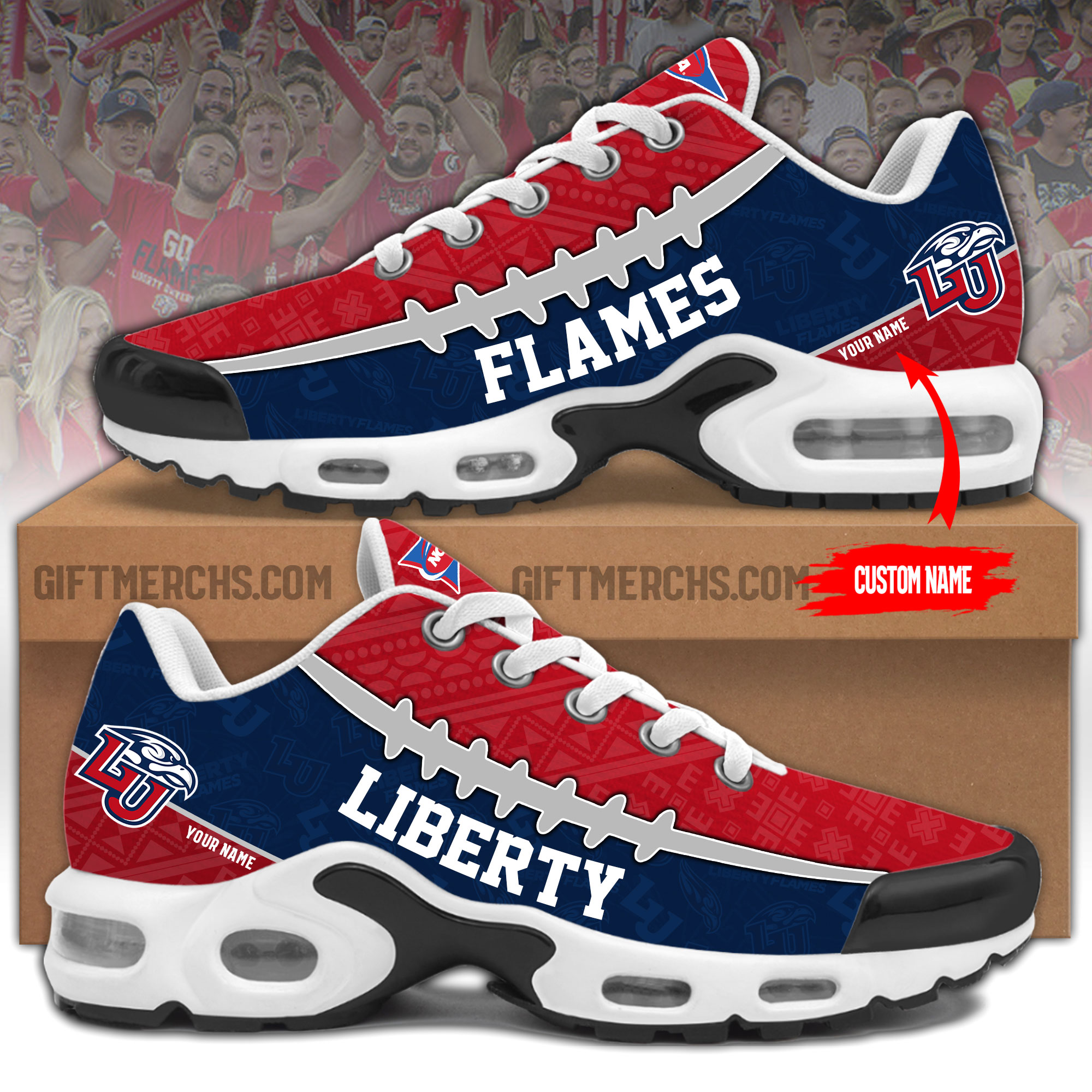 Liberty Flames Personalized Shoes