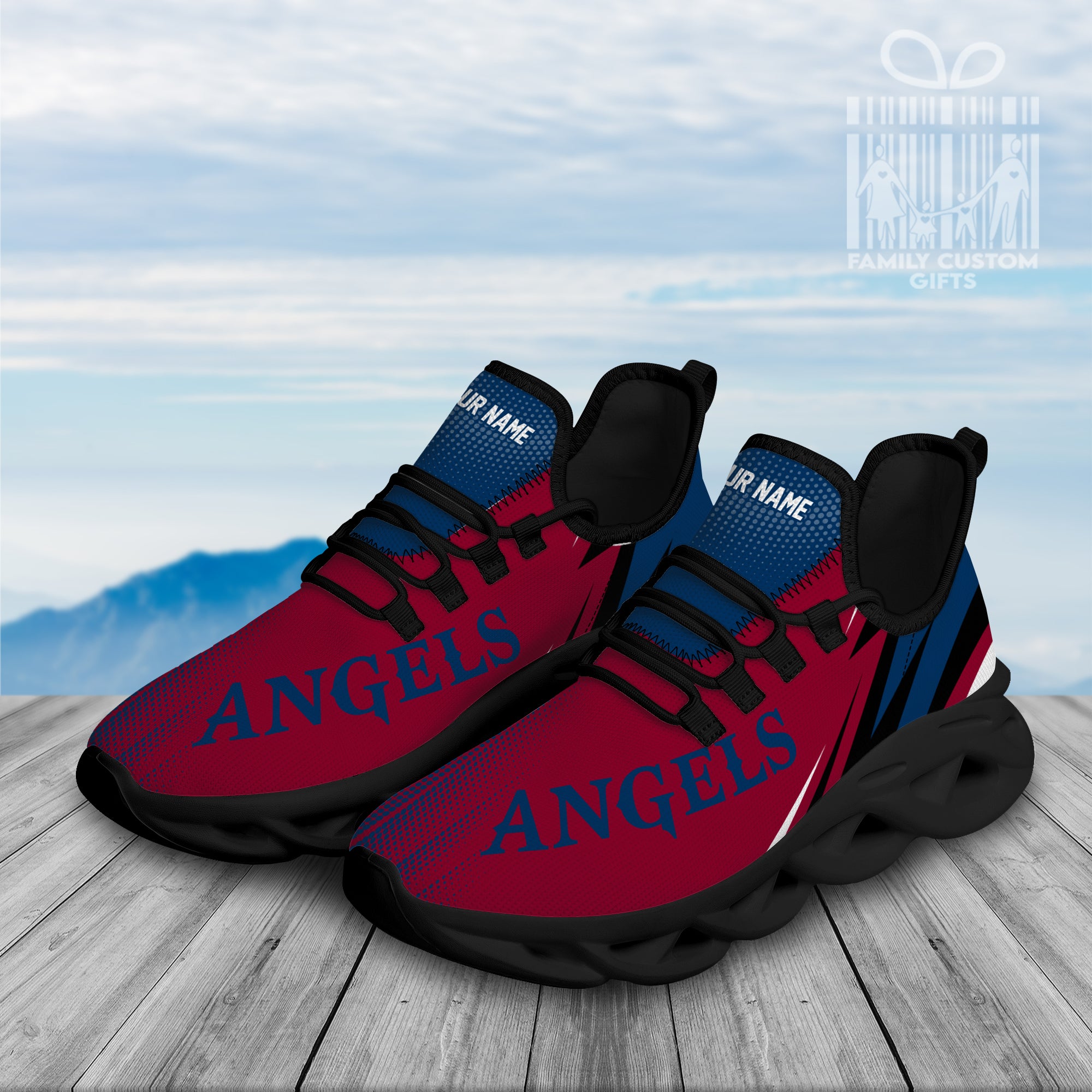 Los Angeles Angels Custom Baseball Personalized Max Soul Sneakers Running Sport Shoes for Men Women