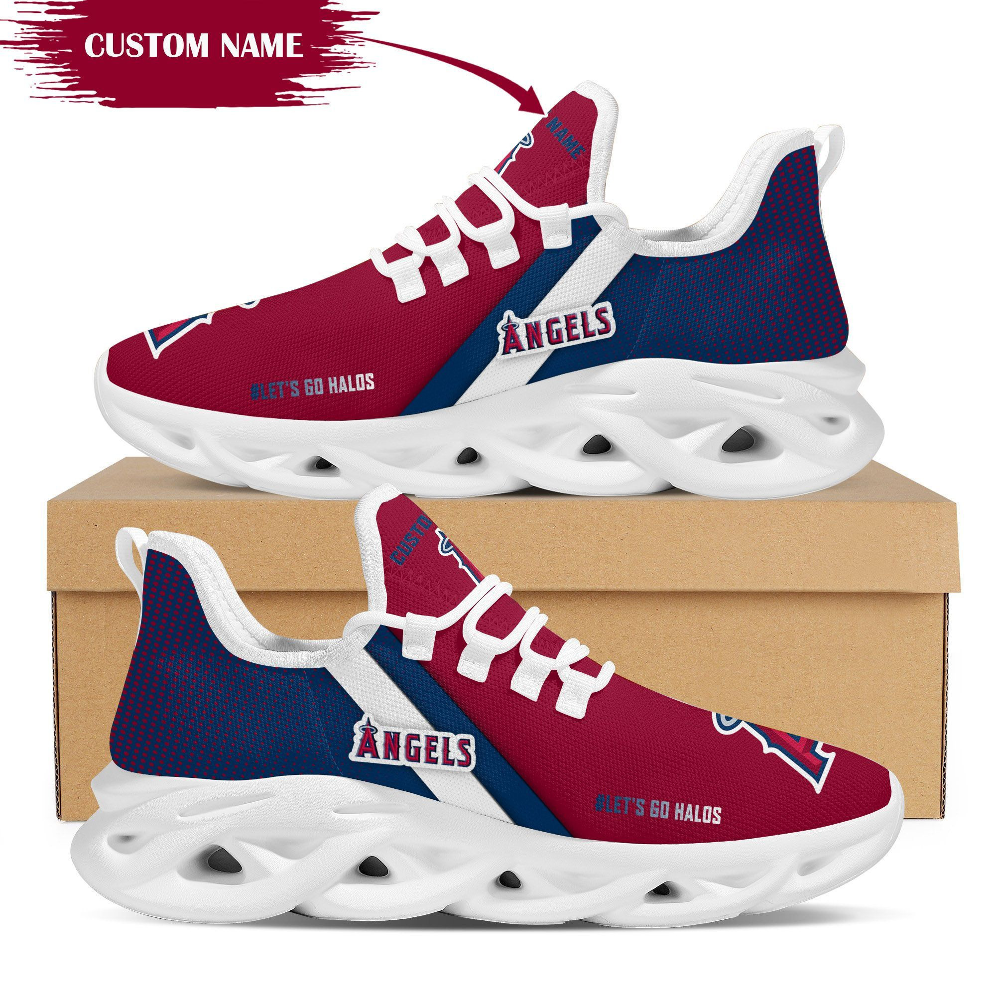 Los Angeles Angels Custom Personalized Max Soul Sneakers Shoes
