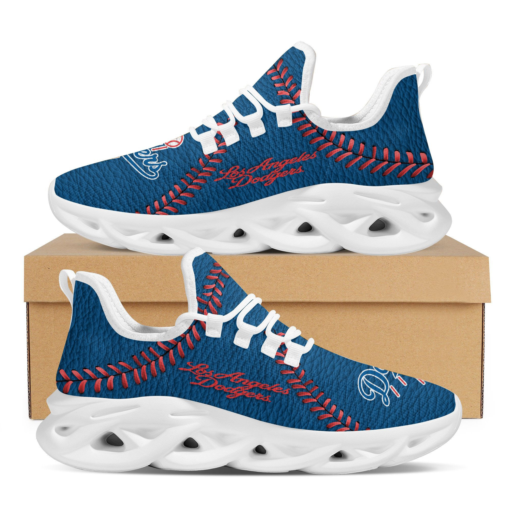 Los Angeles Dodgers  Baseball Teams Leather Surface Design Trending Max Soul Clunky Sneaker