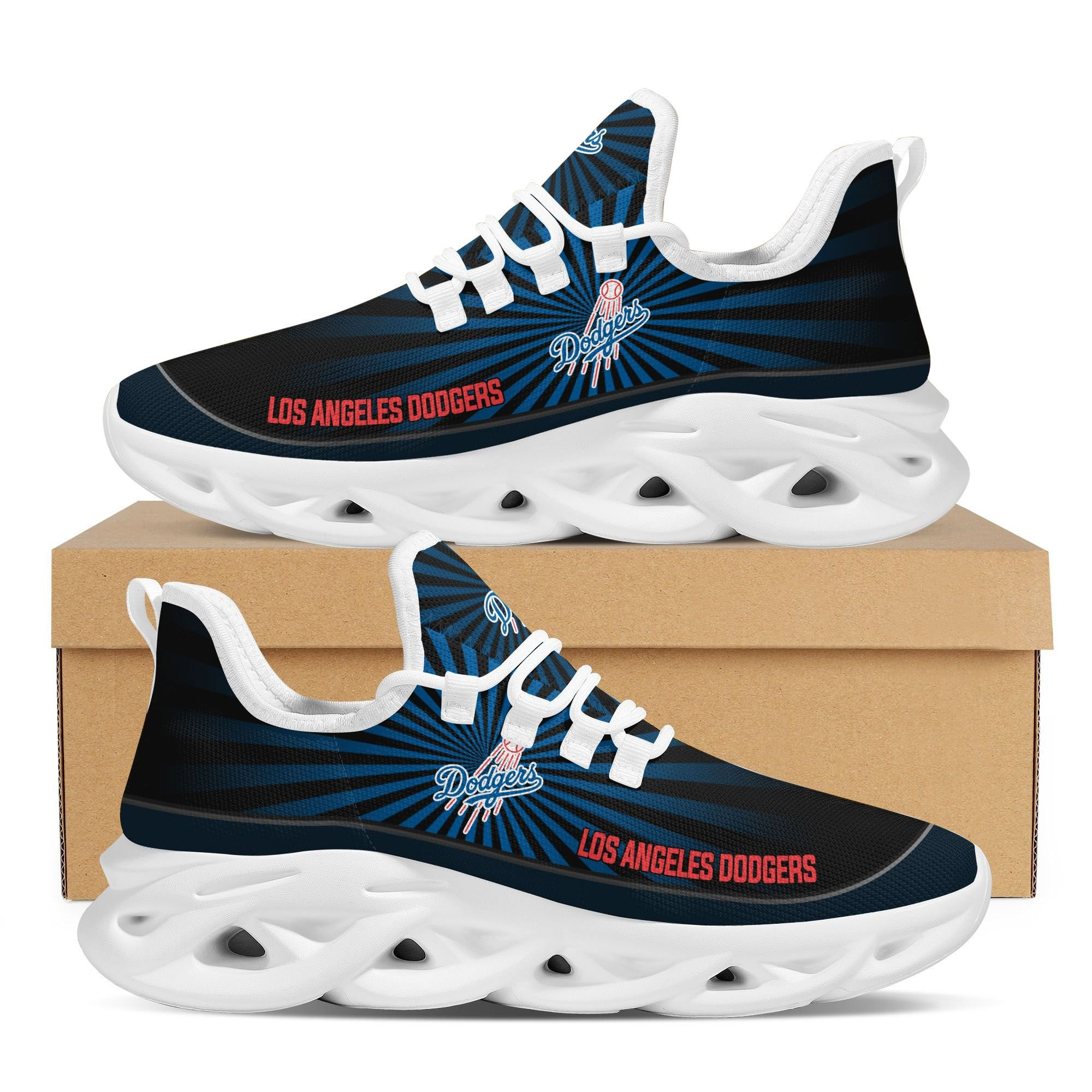 Los Angeles Dodgers  Light Flashes Design Trending Max Soul Clunky Sneaker  Major League Baseball Team