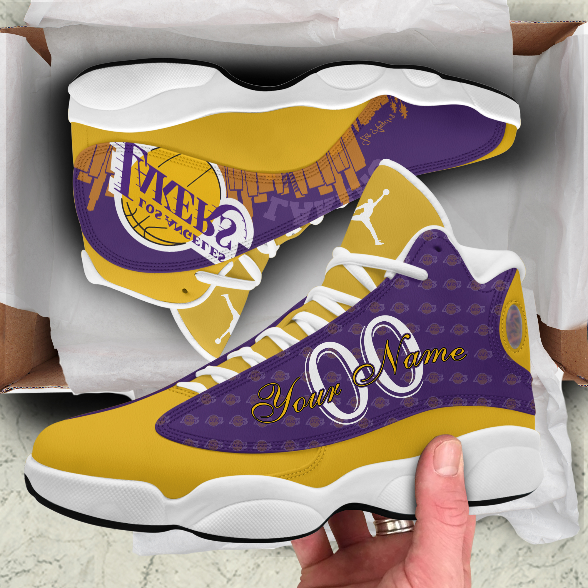Los Angeles Lakers Personalized Shoes J13