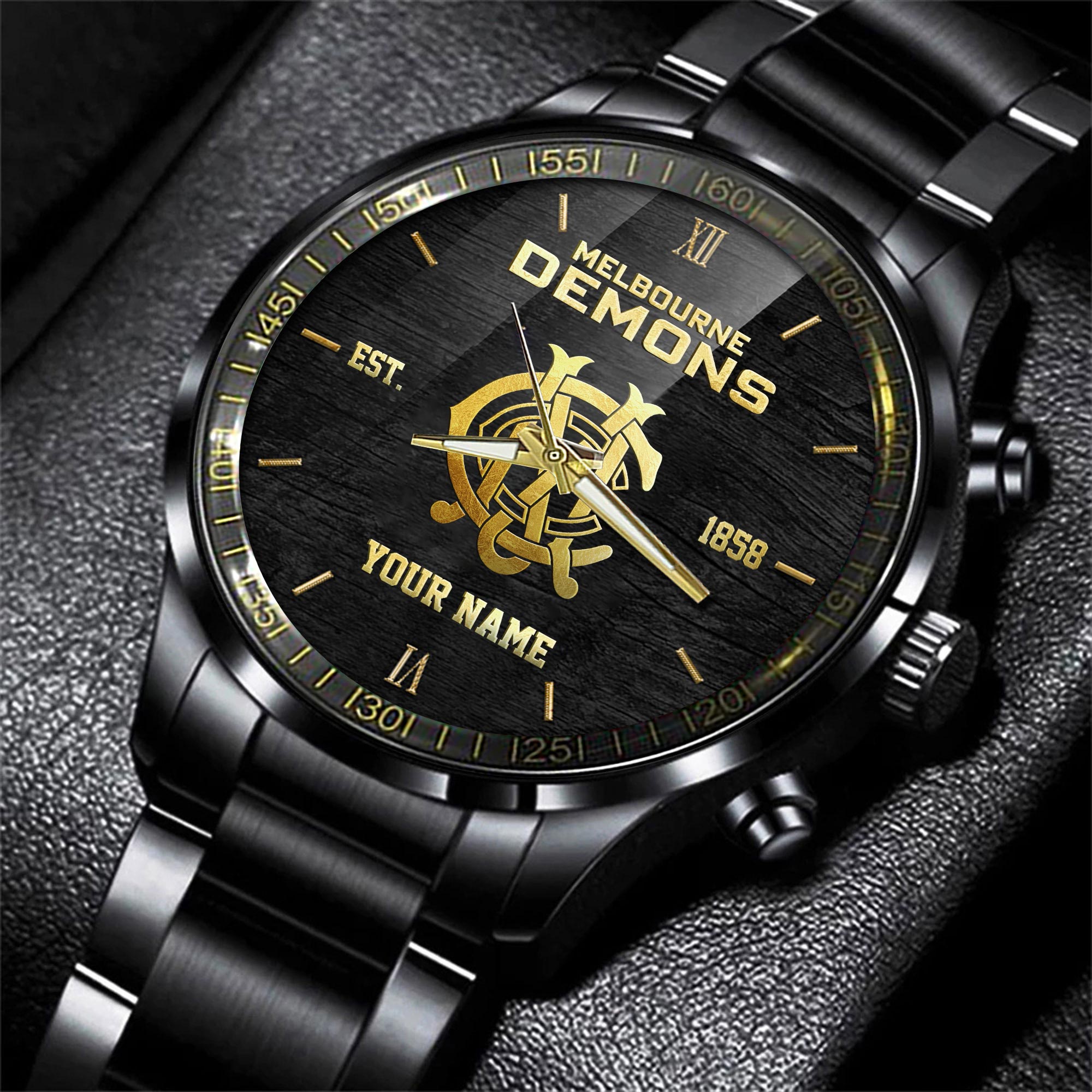 Melbourne Demons Black Fashion Watch Custom Your Name