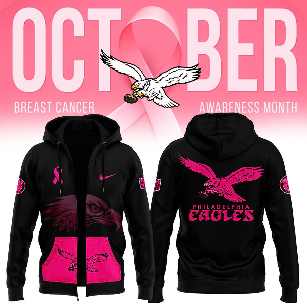 Men's Black Philadelphia Eagles 2024 Crucial Catch Club Pullover Zip Hoodie