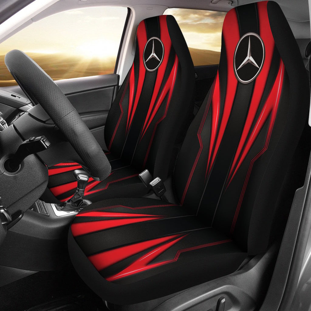 Mercedes Red Logo Car Seat Covers Metal Abstract Ph220913 -02