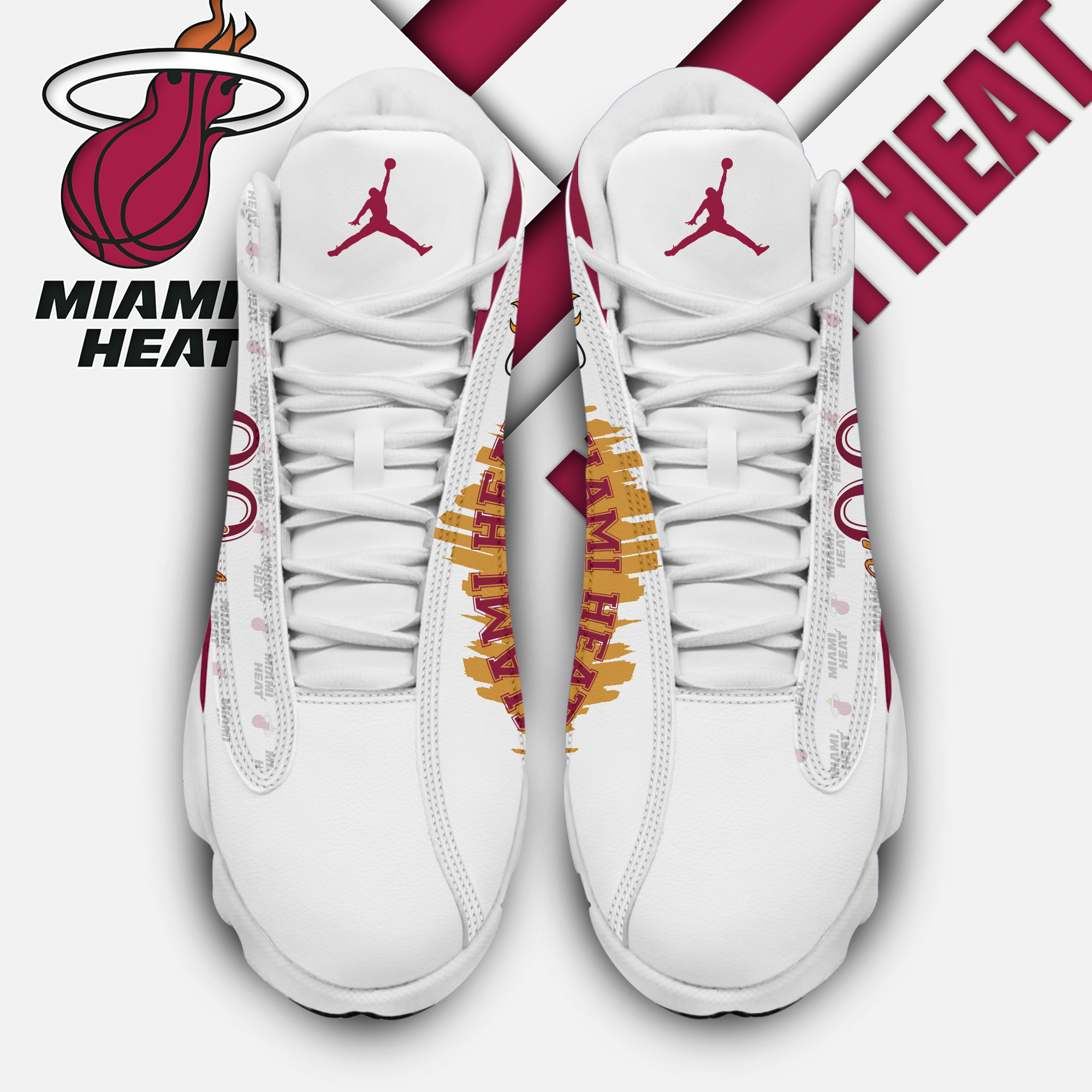 Miami Heat Personalized Name And Number Shoes