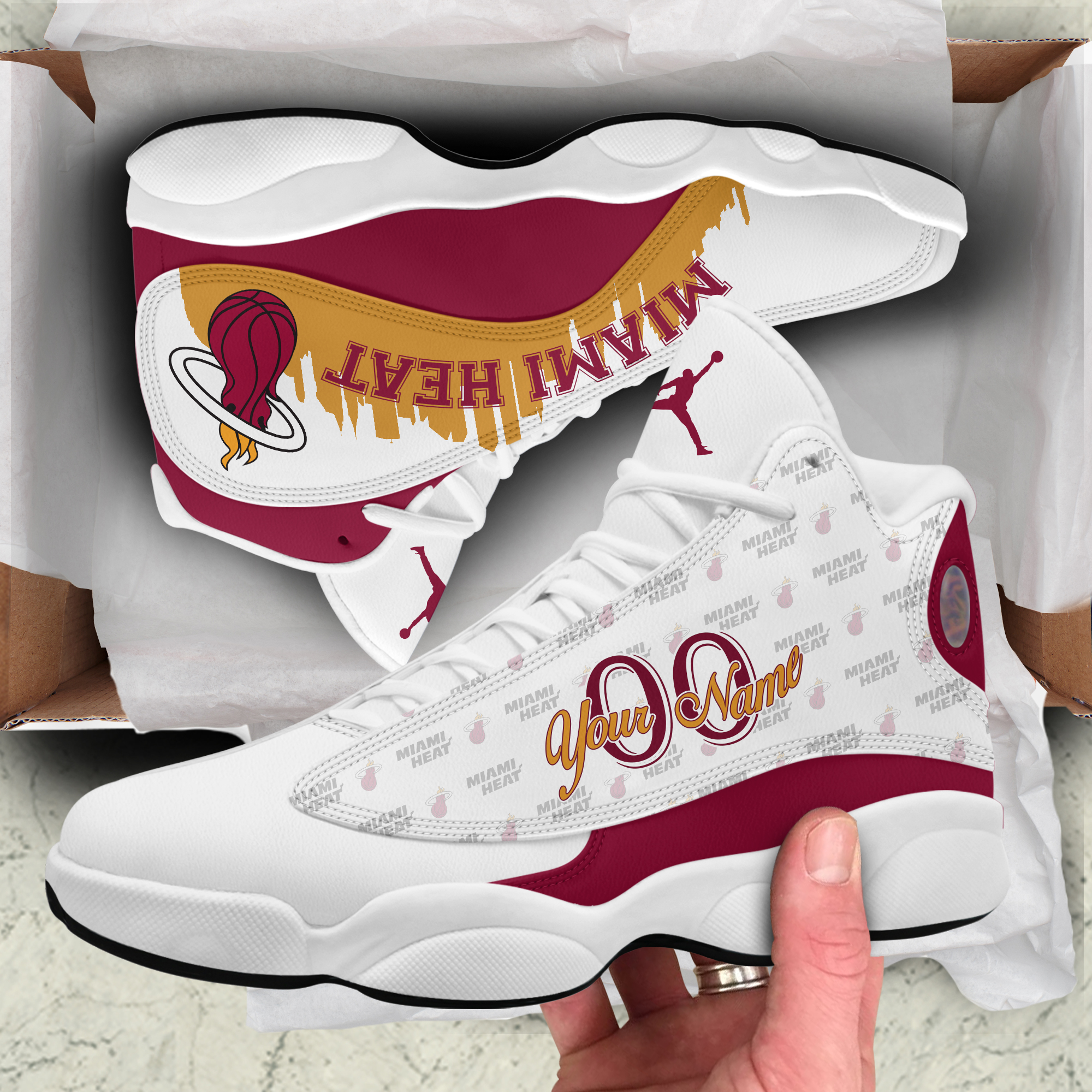 Miami Heat Personalized Name And Number Shoes