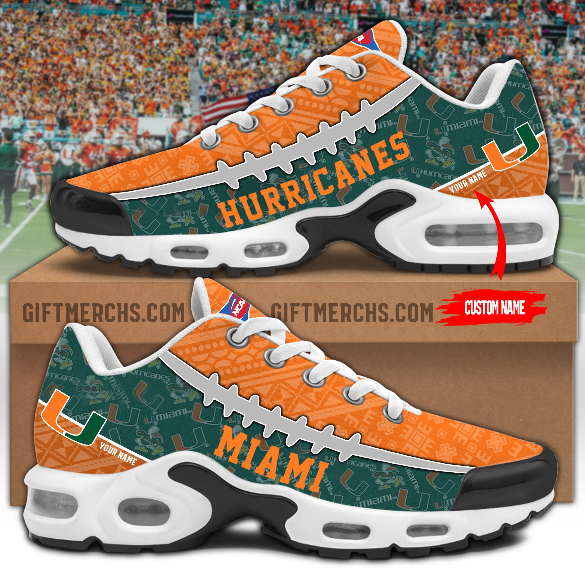 Miami Hurricanes Personalized Shoes