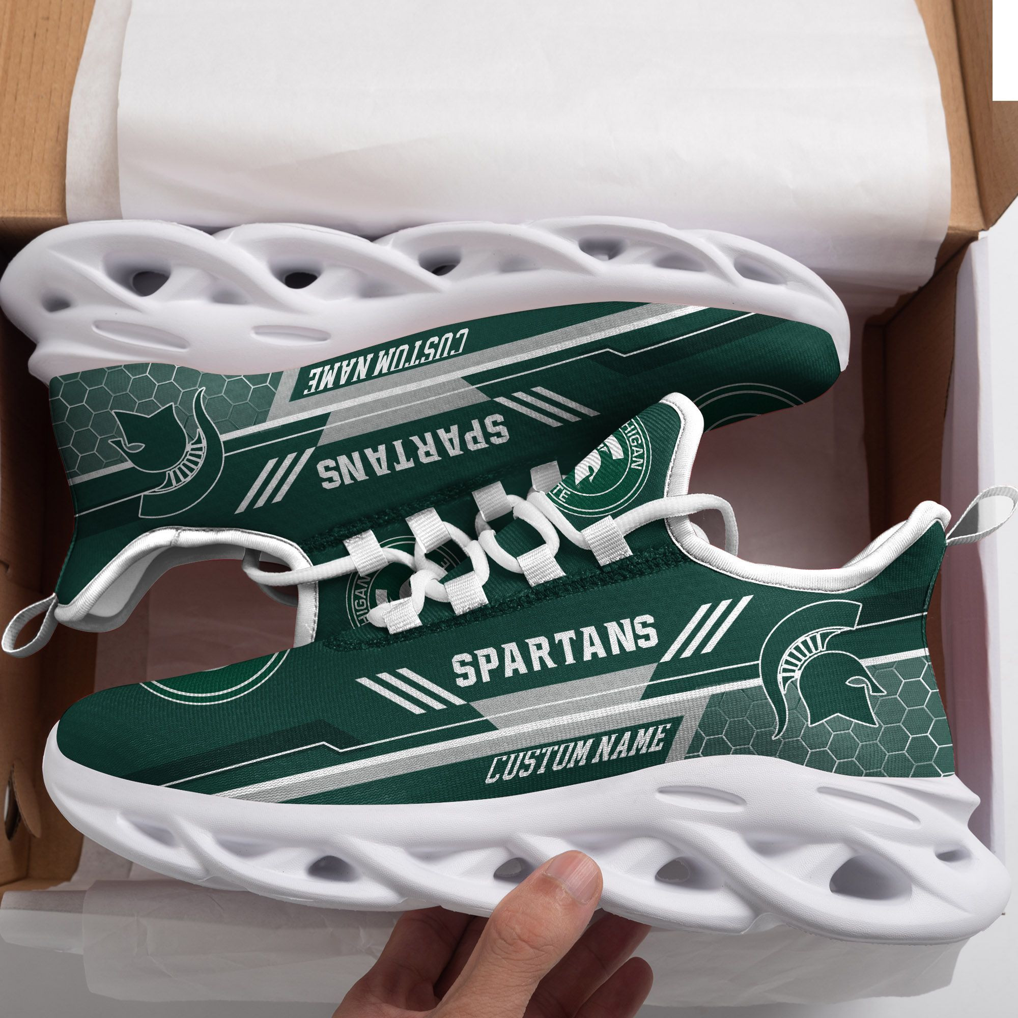 Michigan State Spartans Custom Personalized Max Soul Sneakers Shoes Michigan State