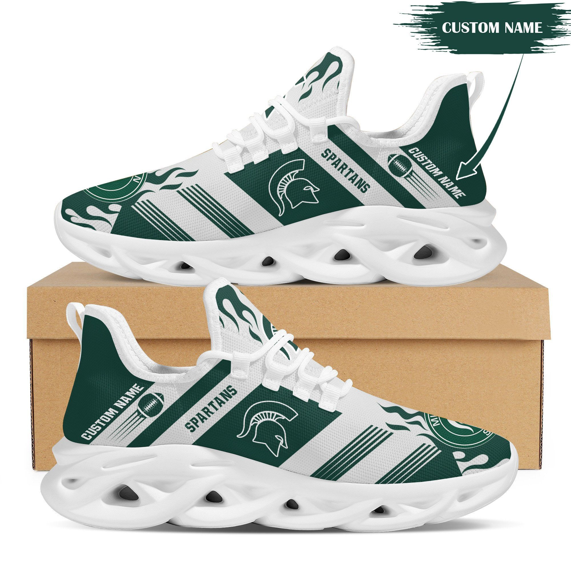Michigan State Spartans Custom Personalized Max Soul Sneakers Shoes Michigan State University