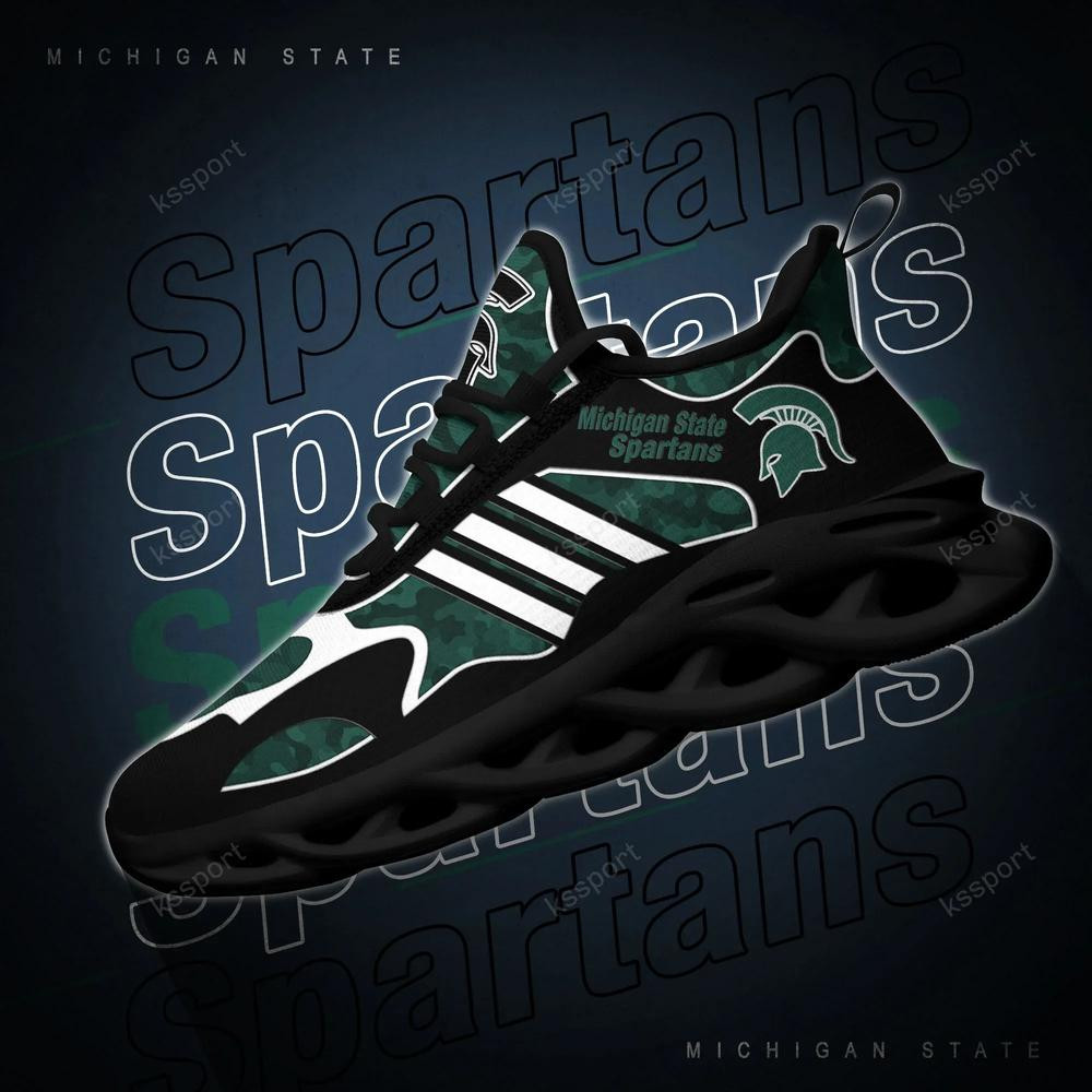 Michigan State Spartans Max Soul Clunky, Camo Running Sneakers For Fan Ever