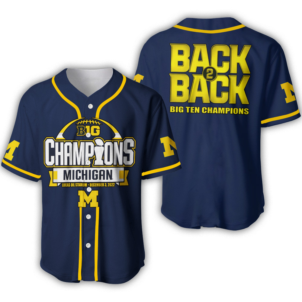 Michigan Wolverines Big 10 Champions Jersey ver2